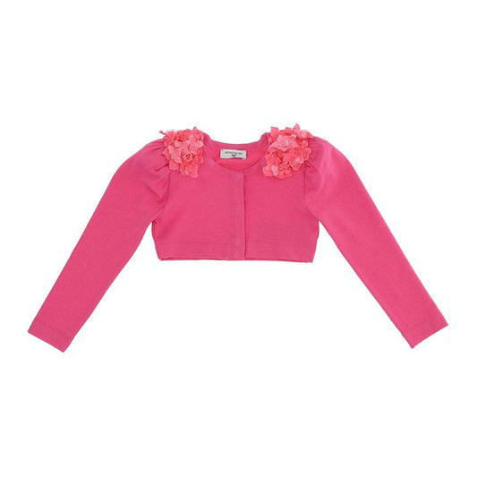 Cardigan with applied flowers