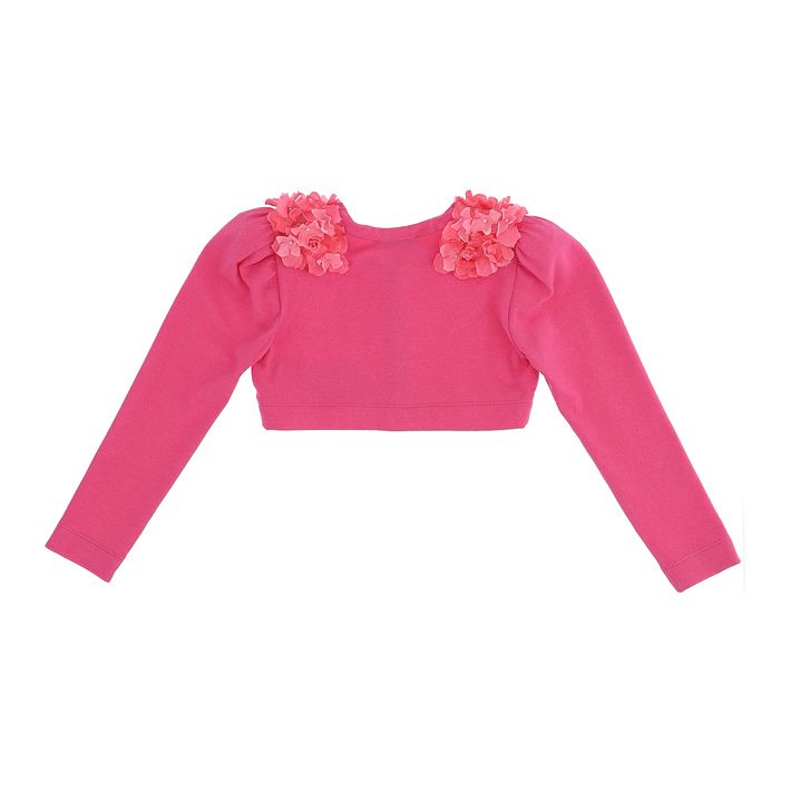 Cardigan with applied flowers
