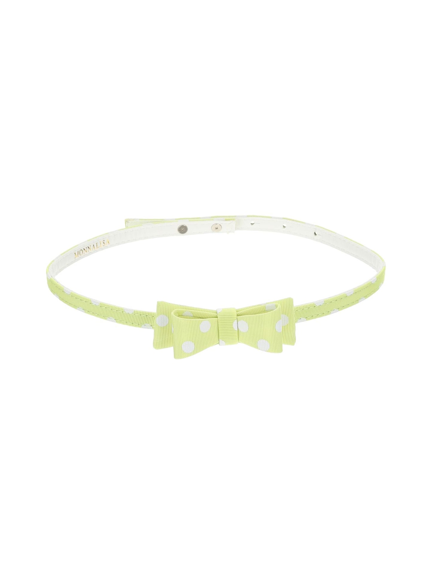 Polka dot belt with bow