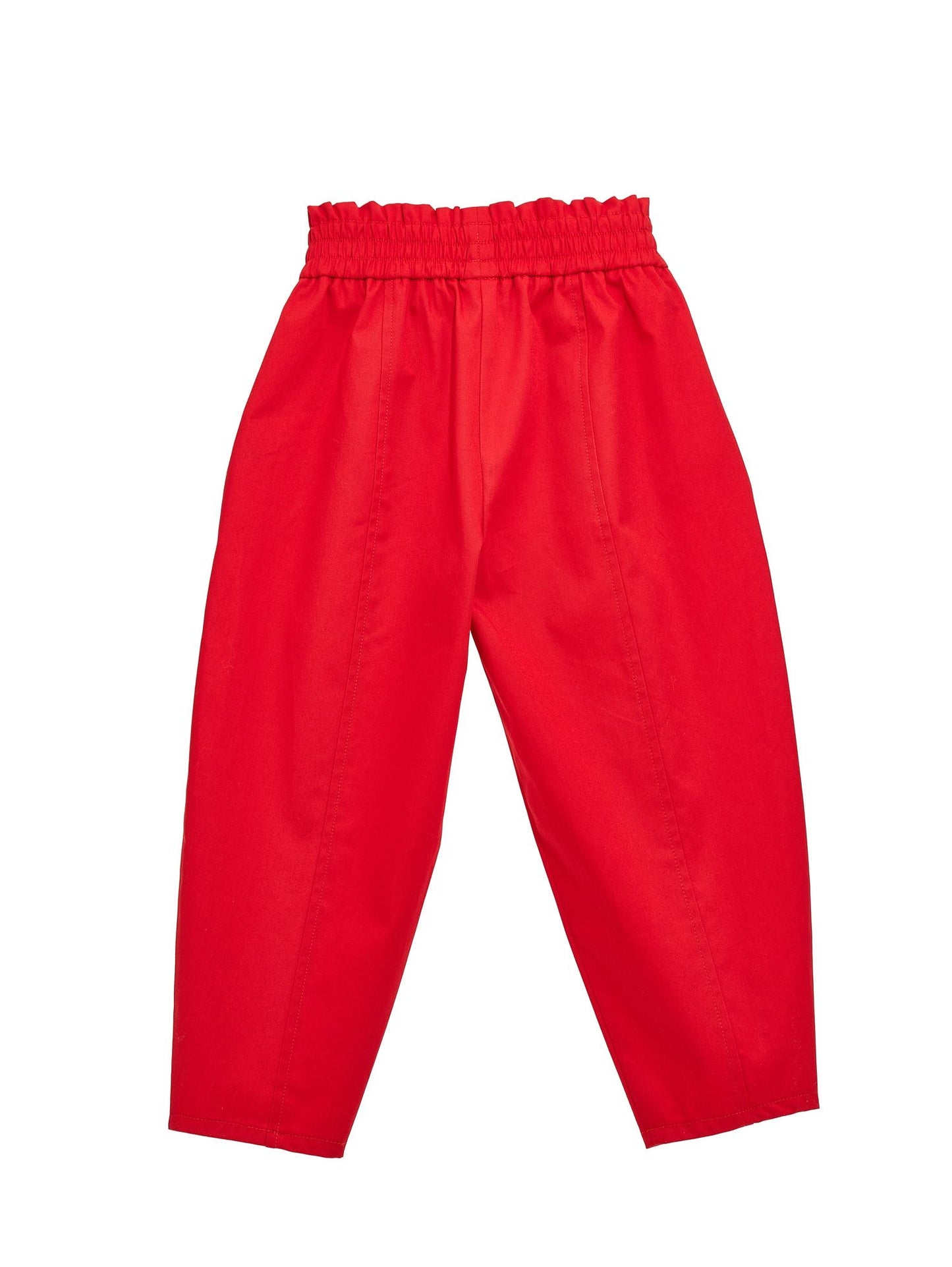 Long balloon gabardine trousers