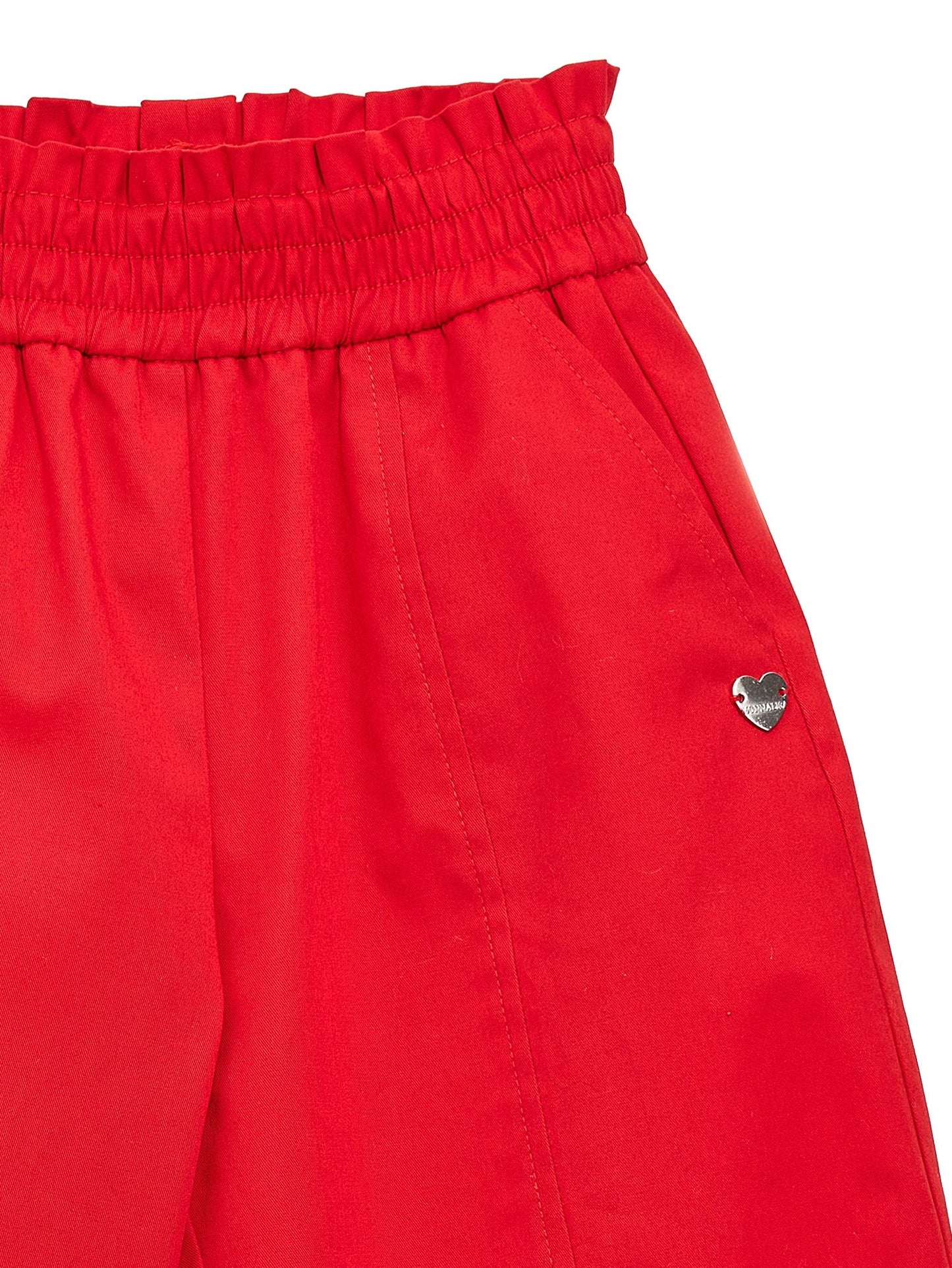 Long balloon gabardine trousers