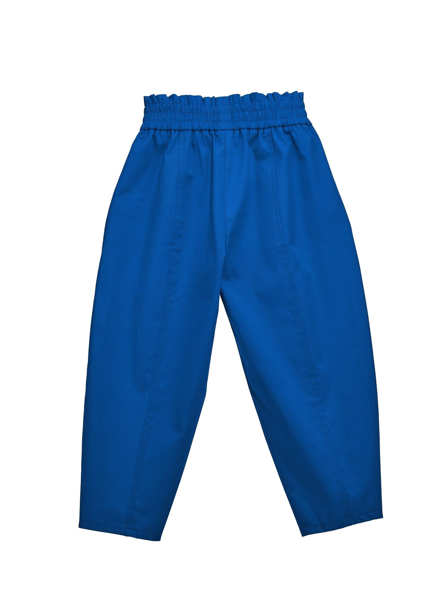 Long balloon gabardine trousers