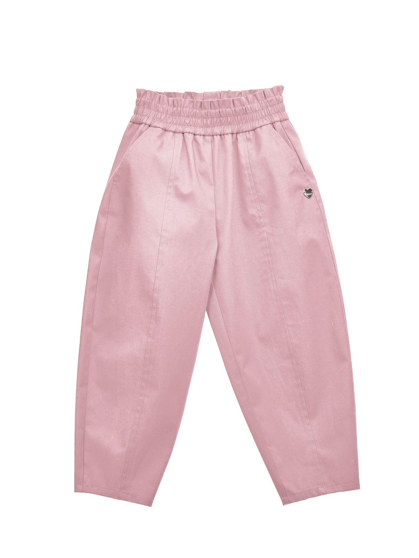 Long balloon gabardine trousers