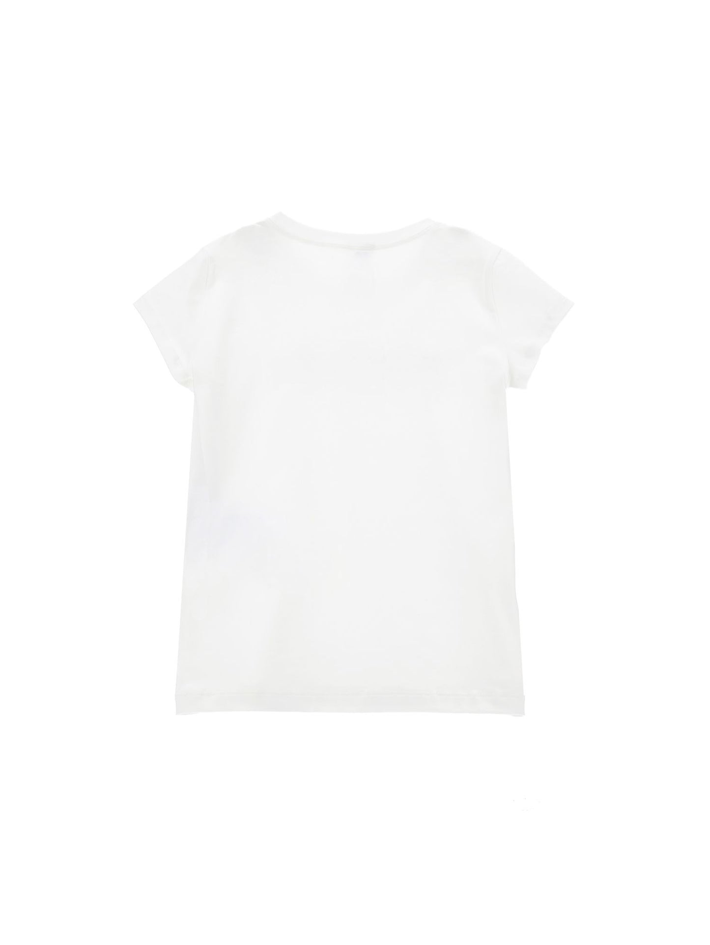 Cotton T-shirt with rhinestone logo