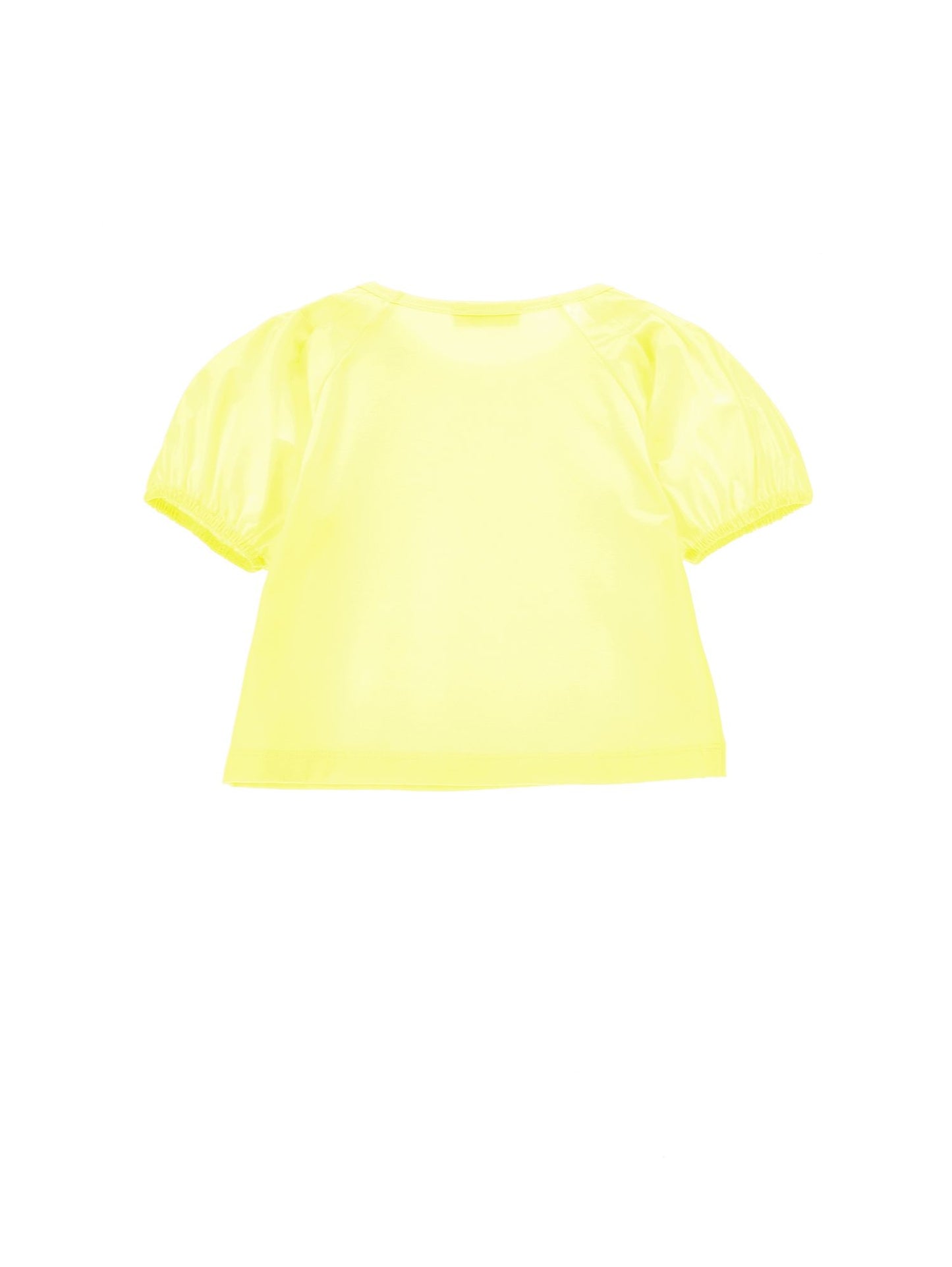 Jersey t-shirt with poplin sleeves