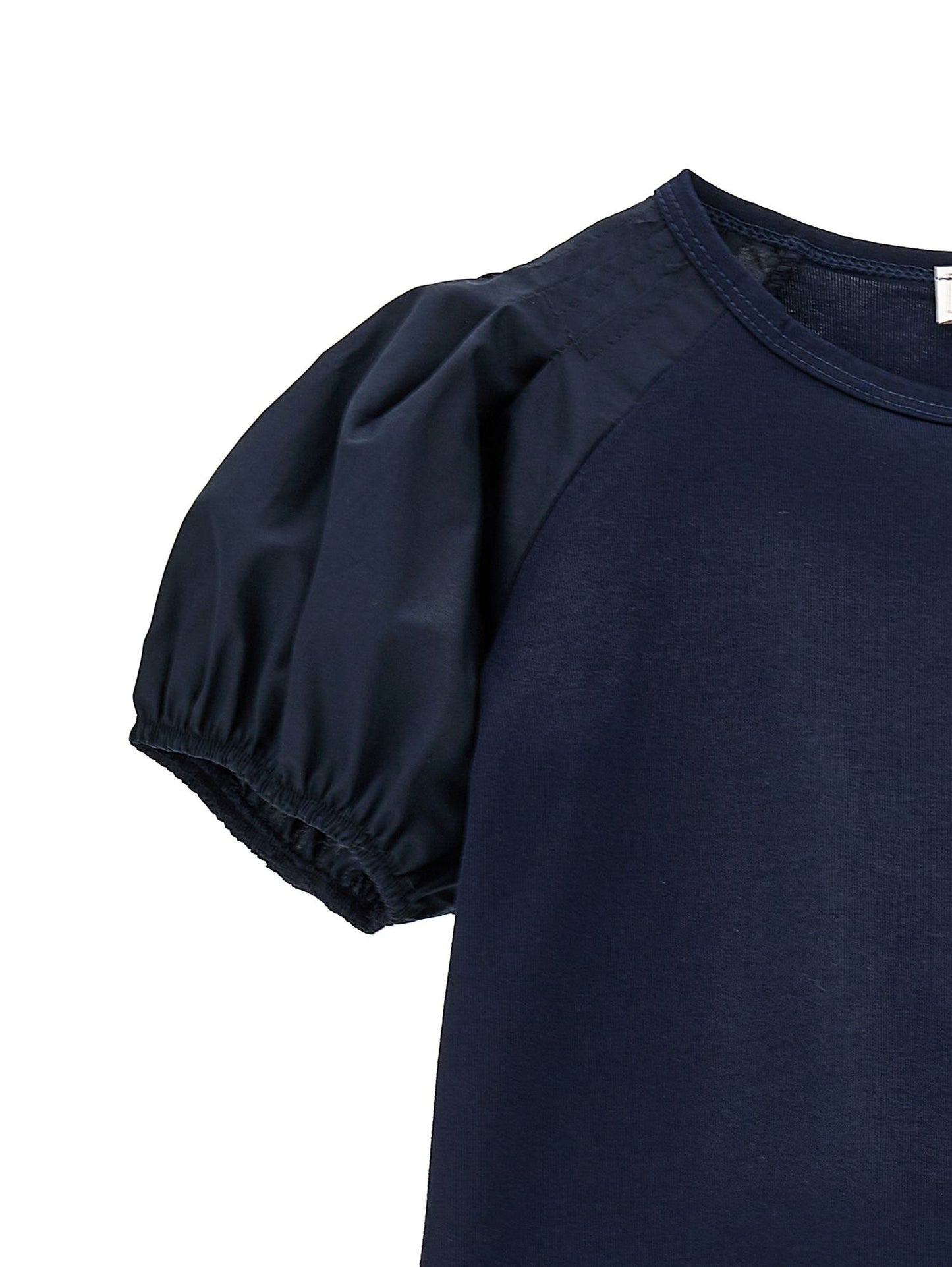 Jersey t-shirt with poplin sleeves
