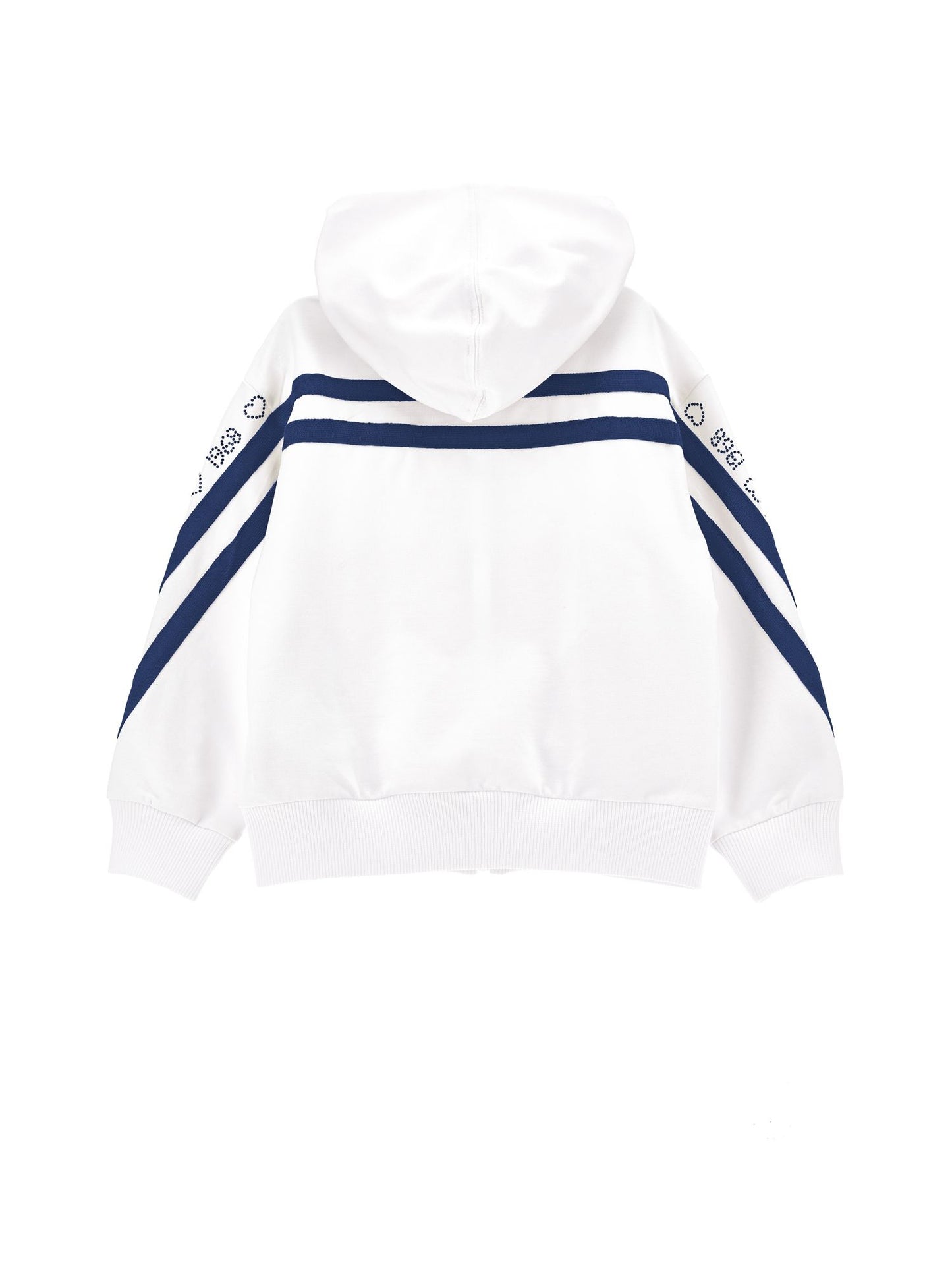 Open sweatshirt with blush sleeves