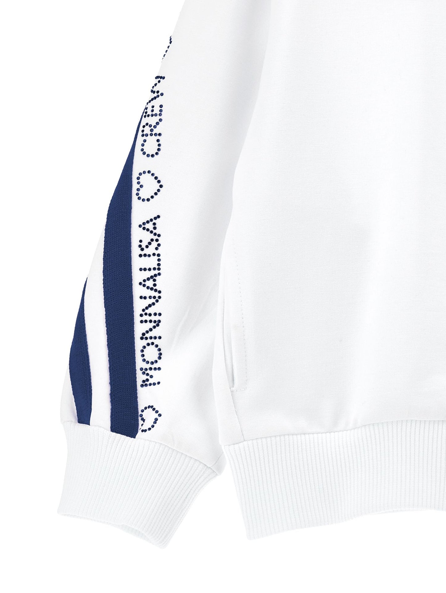 Open sweatshirt with blush sleeves