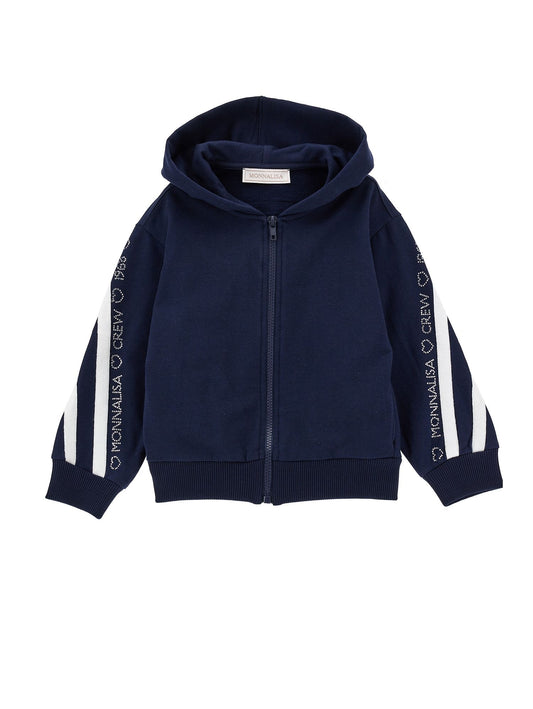 Open sweatshirt with blush sleeves