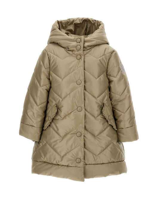 Quilted technical fabric down jacket