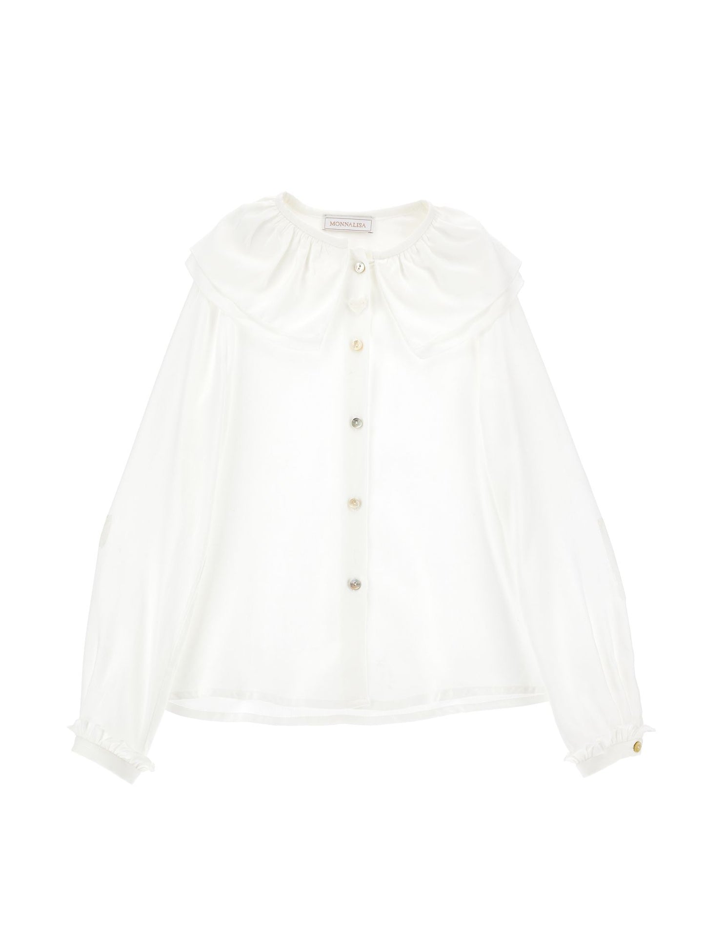 Maxi-collar twill shirt