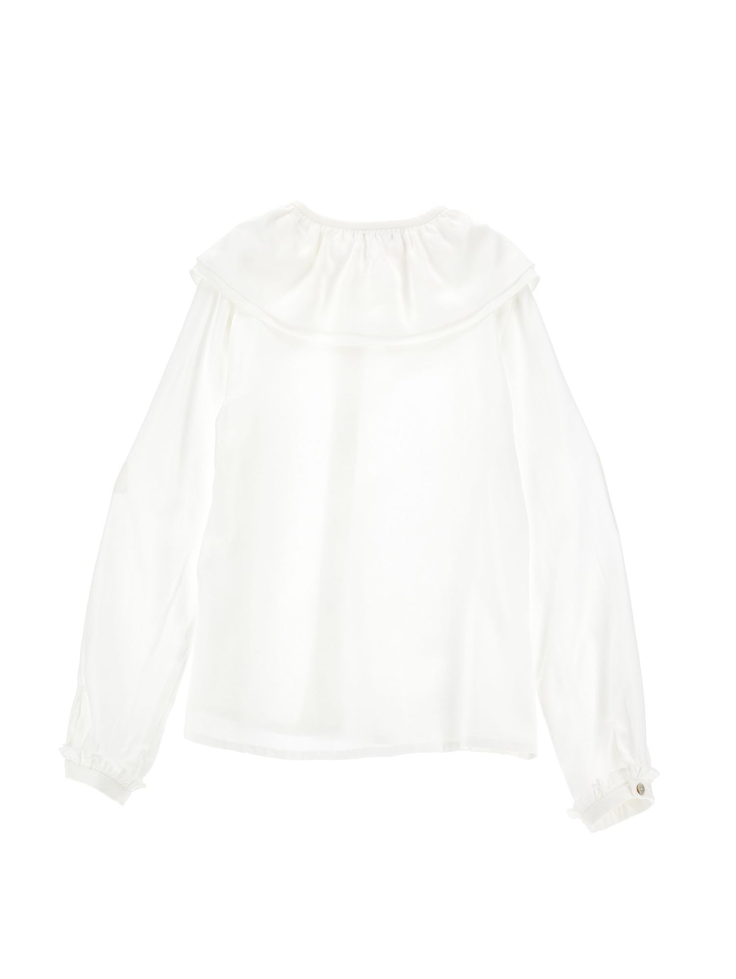 Maxi-collar twill shirt