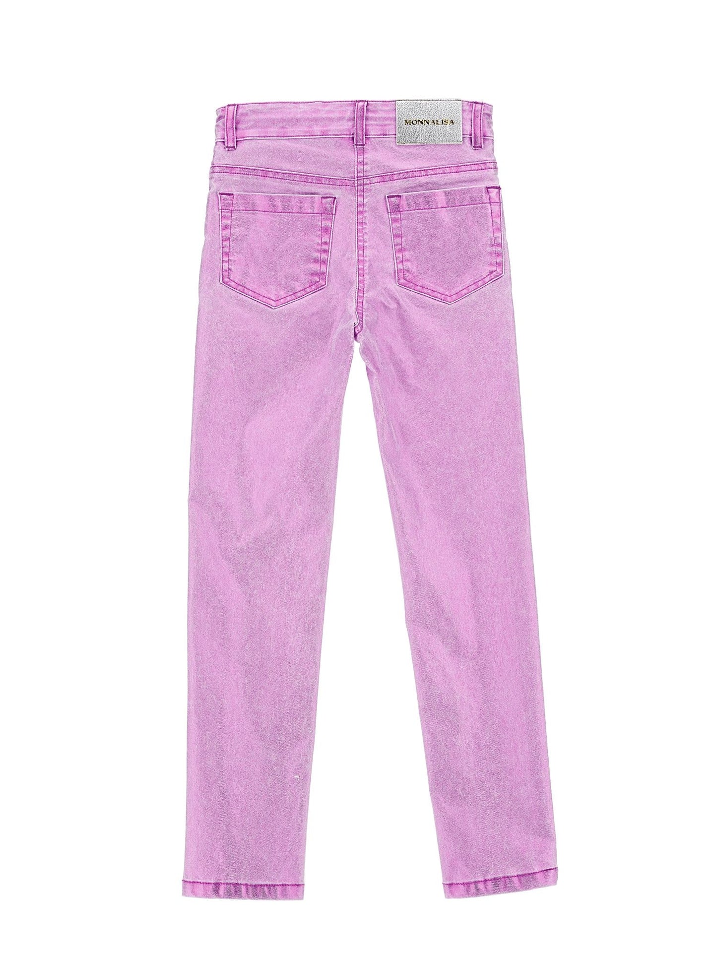 Laminated denim trousers