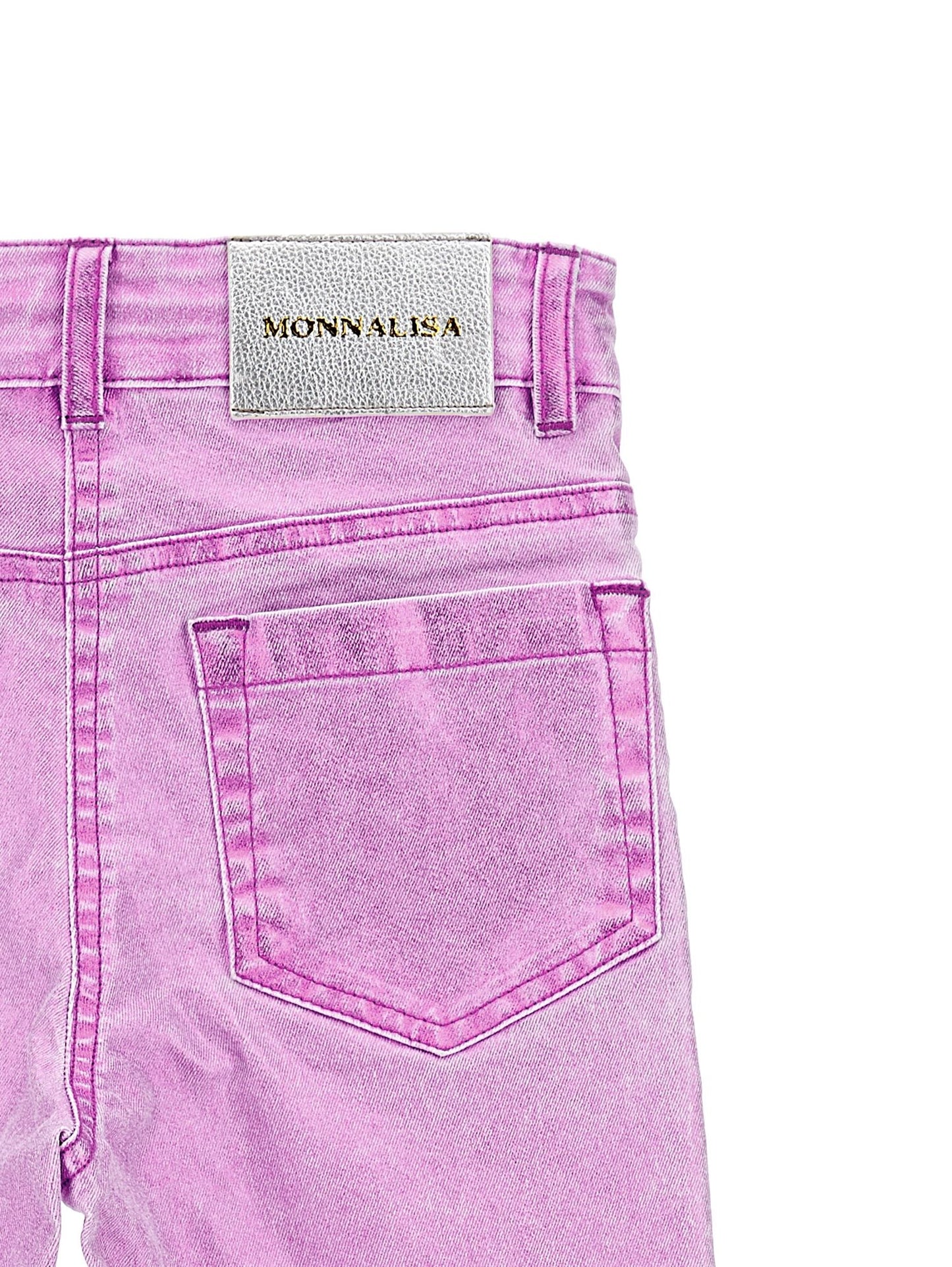 Laminated denim trousers