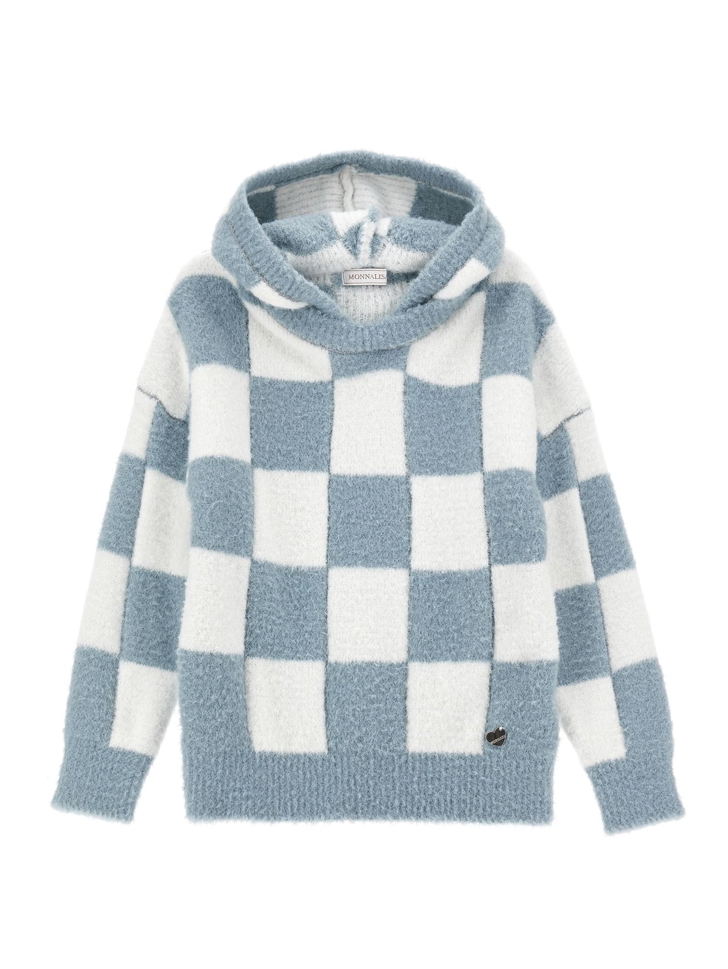 Brushed maxi pullover with hood
