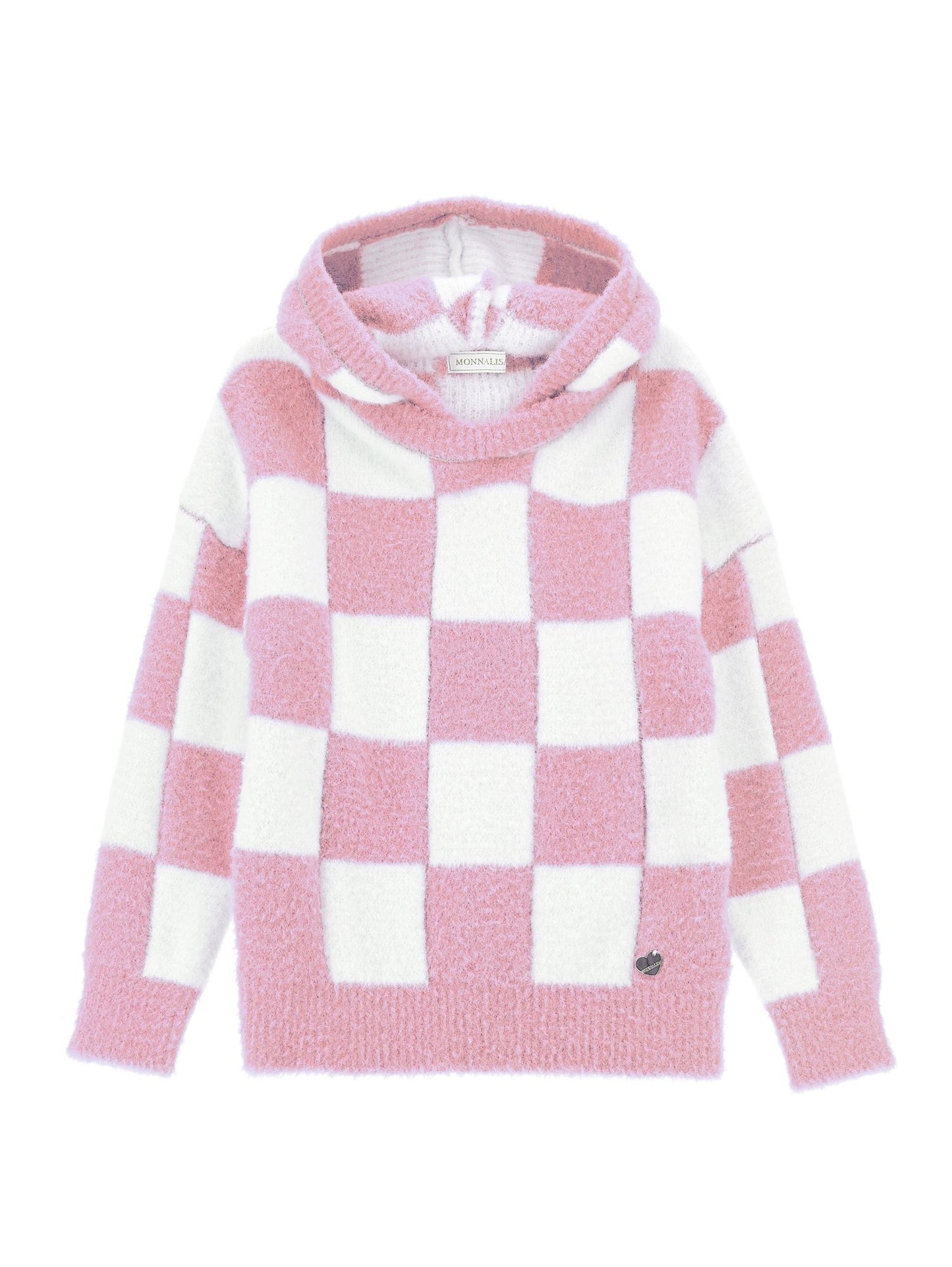 Brushed maxi pullover with hood