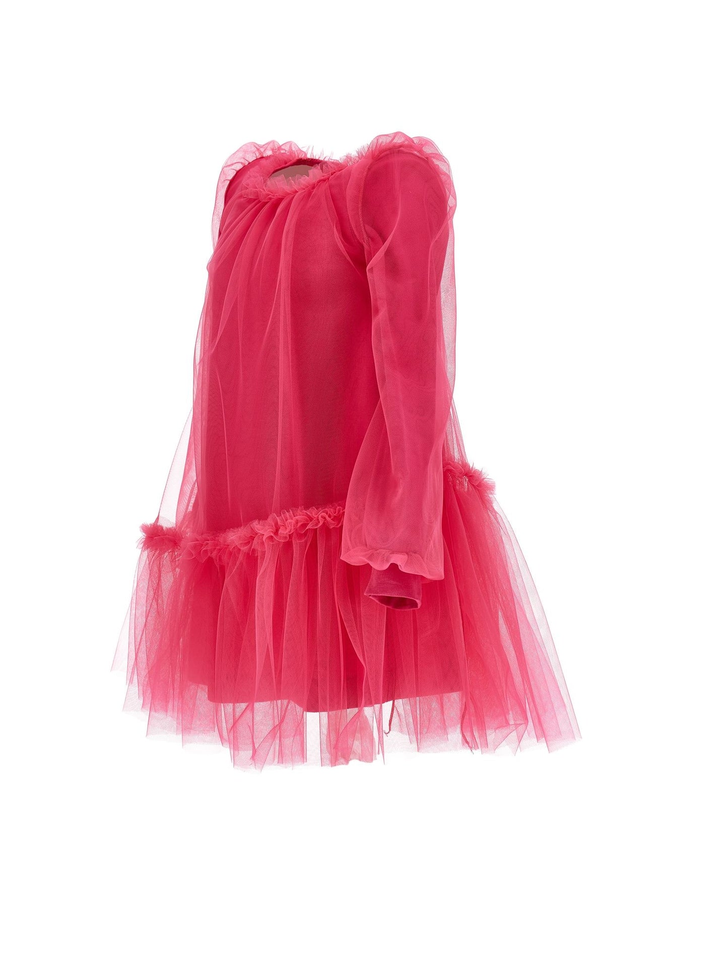Tulle dress with flared sleeves