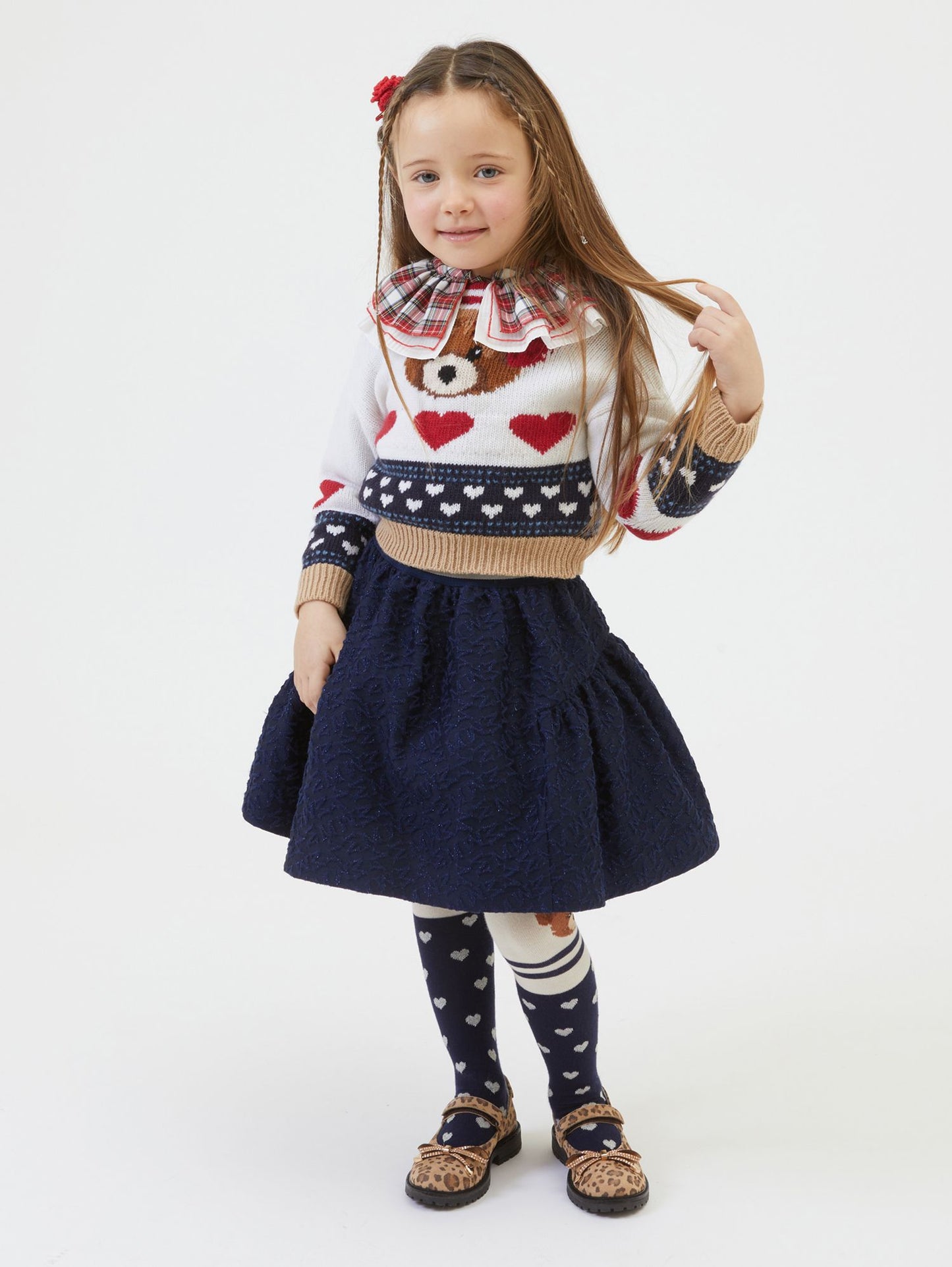 Jersey de merino con incrustaciones de corazones