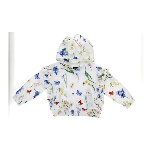 Technical fabric jacket with botanical print