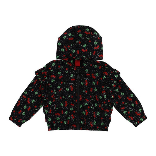 Cherry print technical fabric jacket
