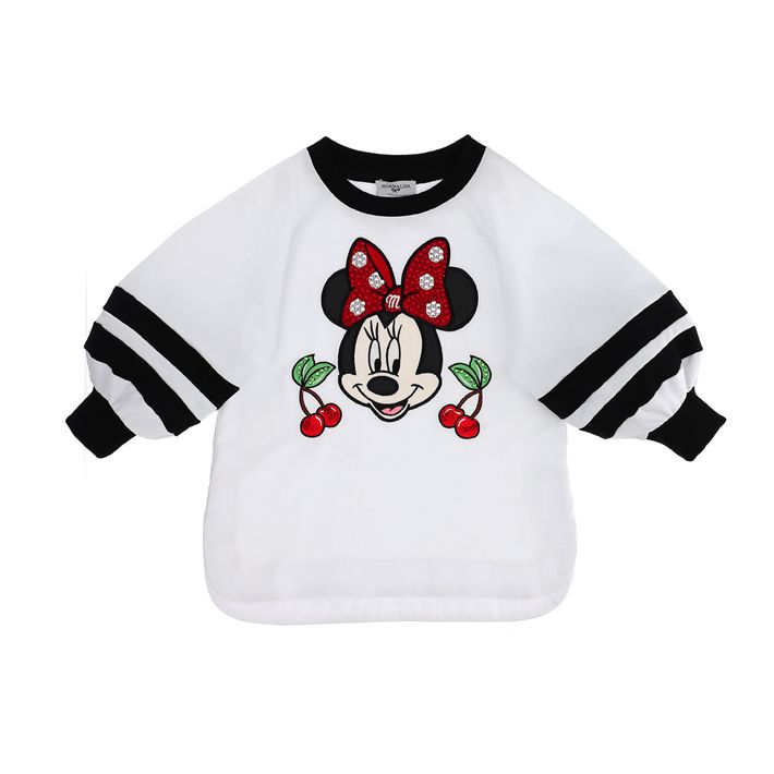 Closed sweatshirt with rhinestones and cartoon