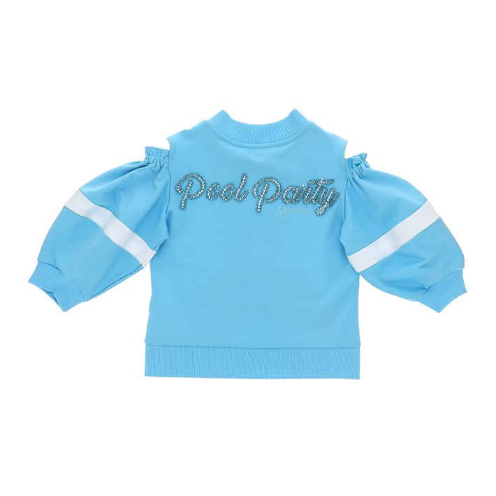 Sweatshirt with rhinestones and beads