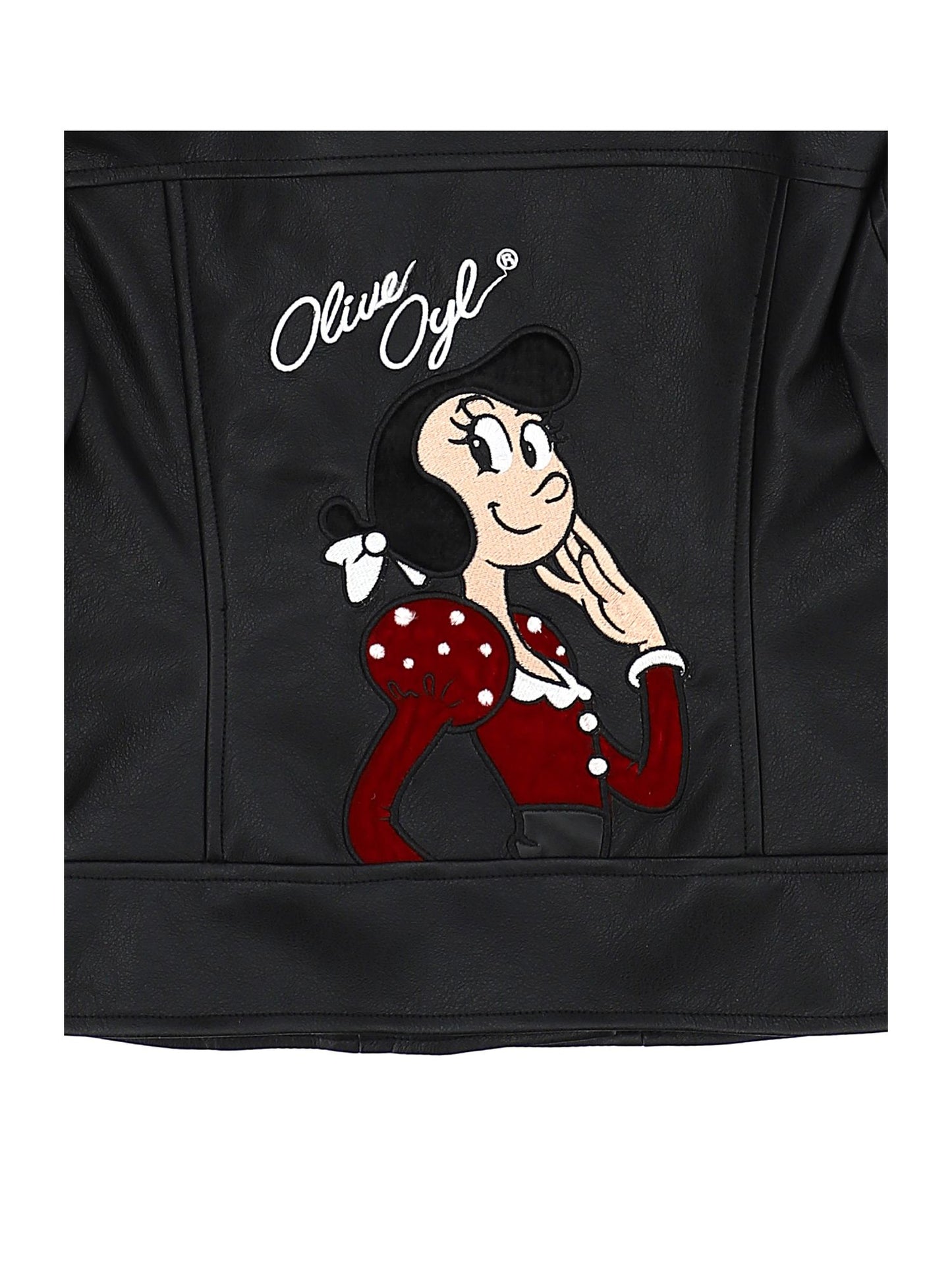 Embroidered biker jacket