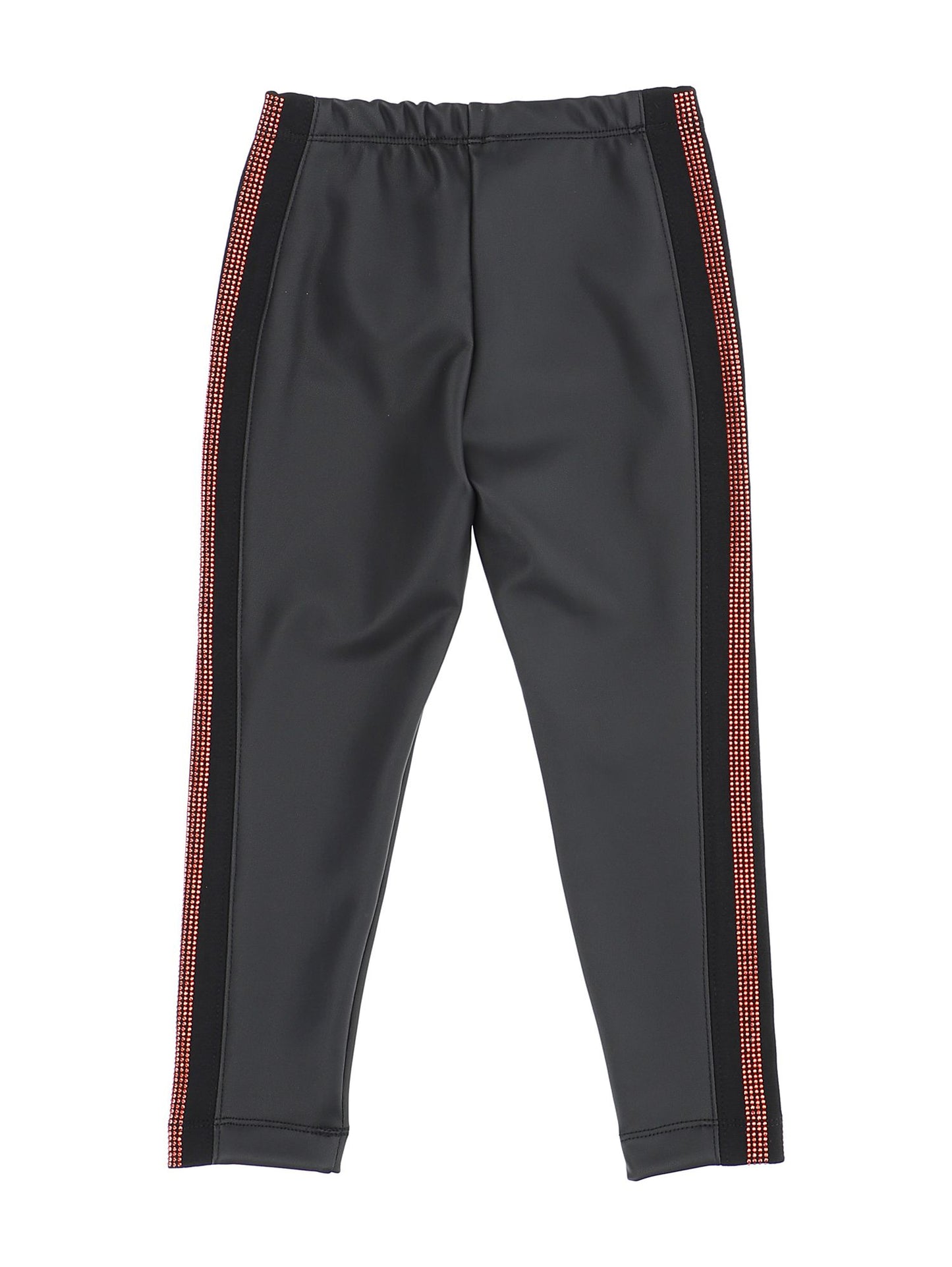Rhinestone coated fabric trousers