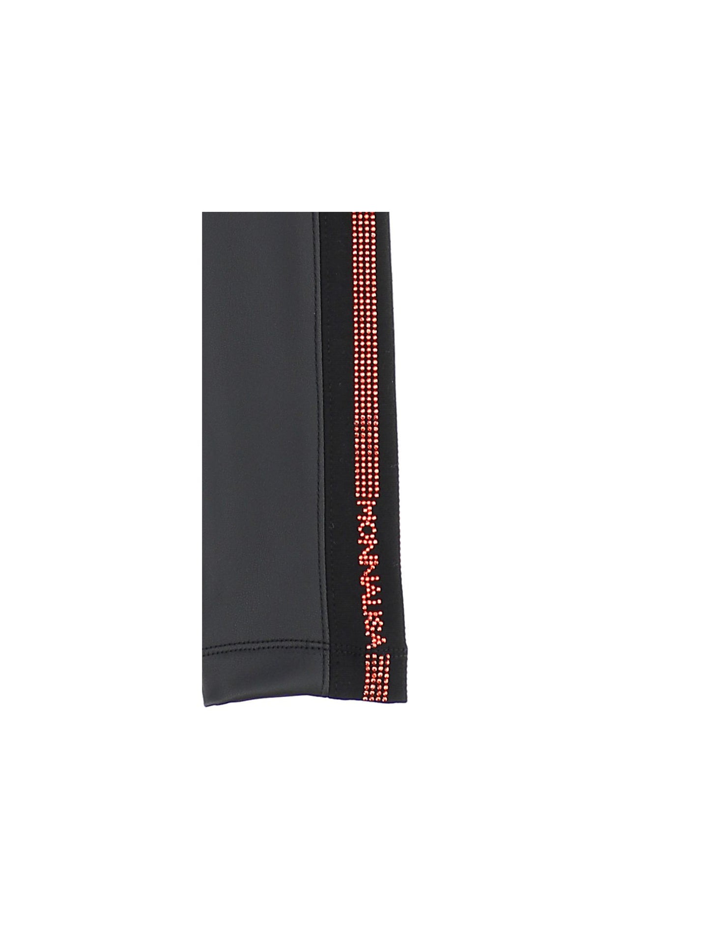Rhinestone coated fabric trousers