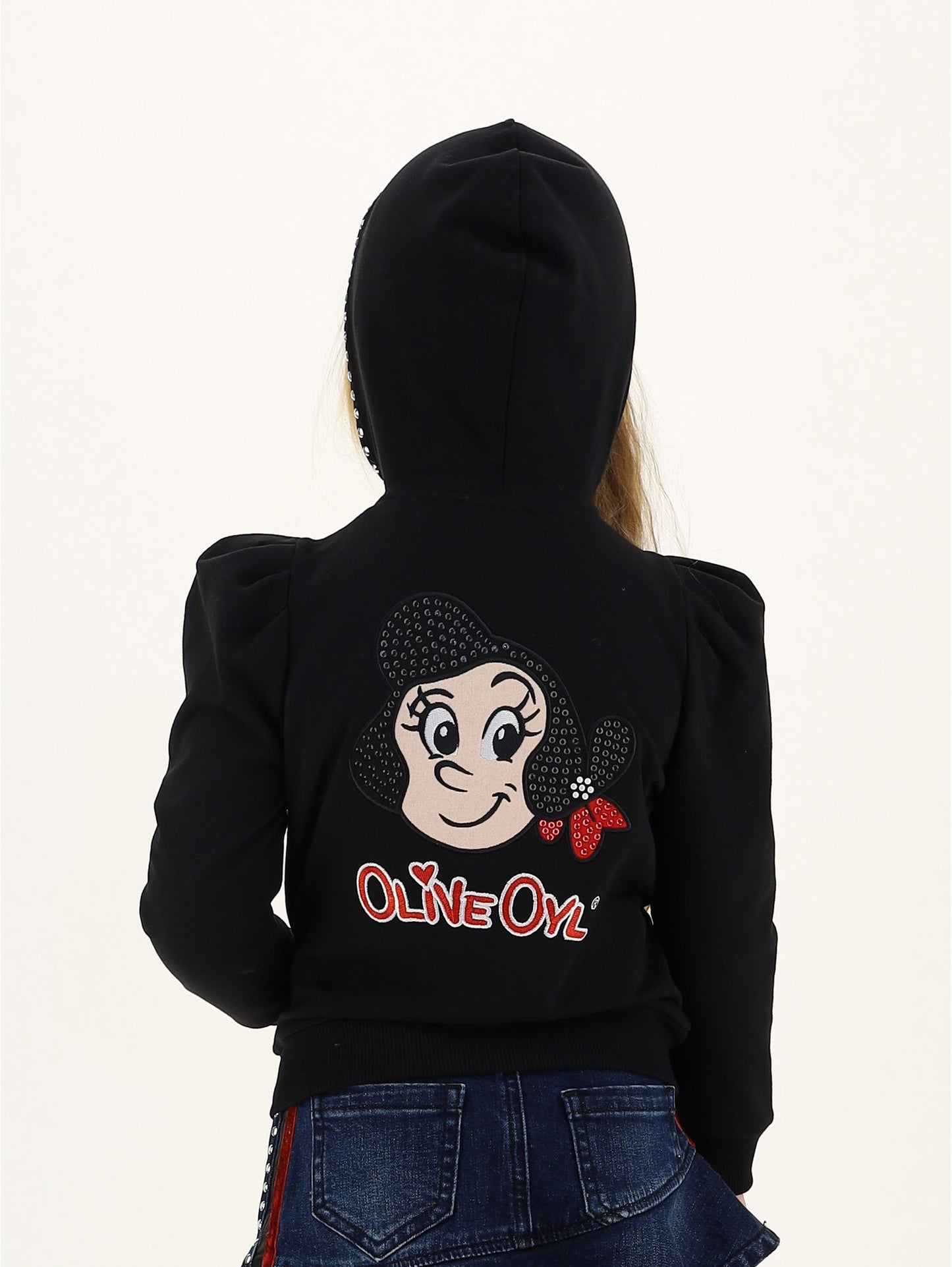 Embroidered open sweatshirt