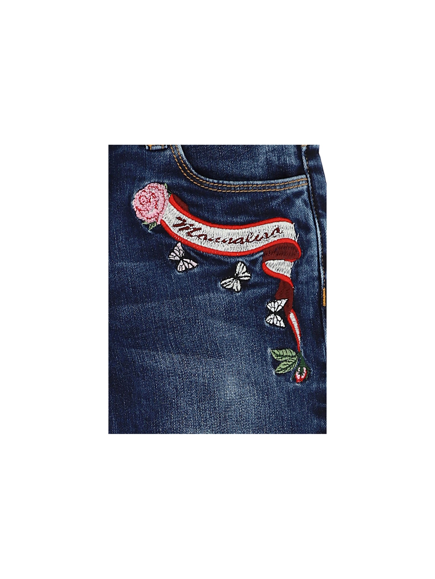 Embroidered five-pocket jeans