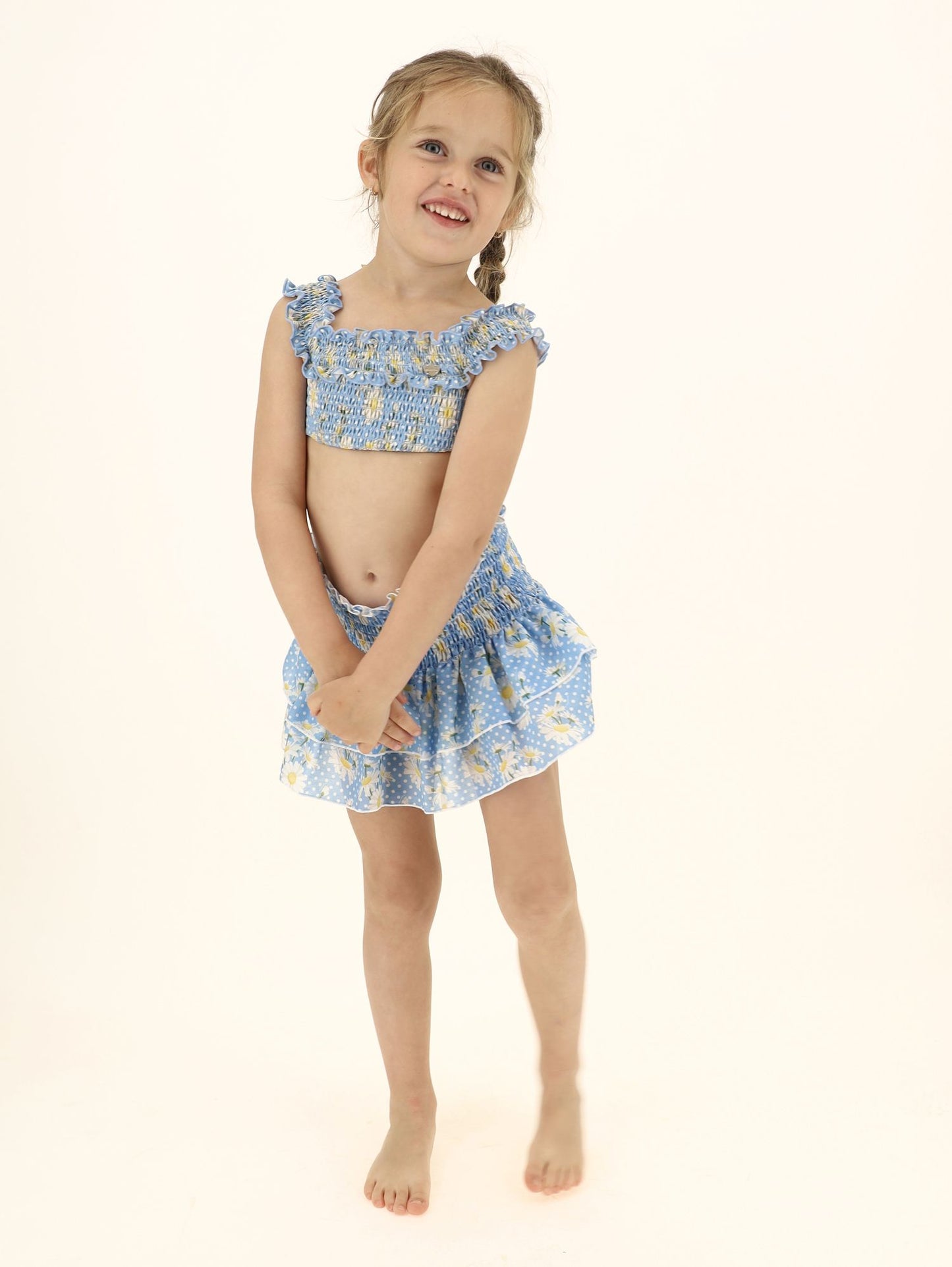 Daisy and polka dot muslin skirt