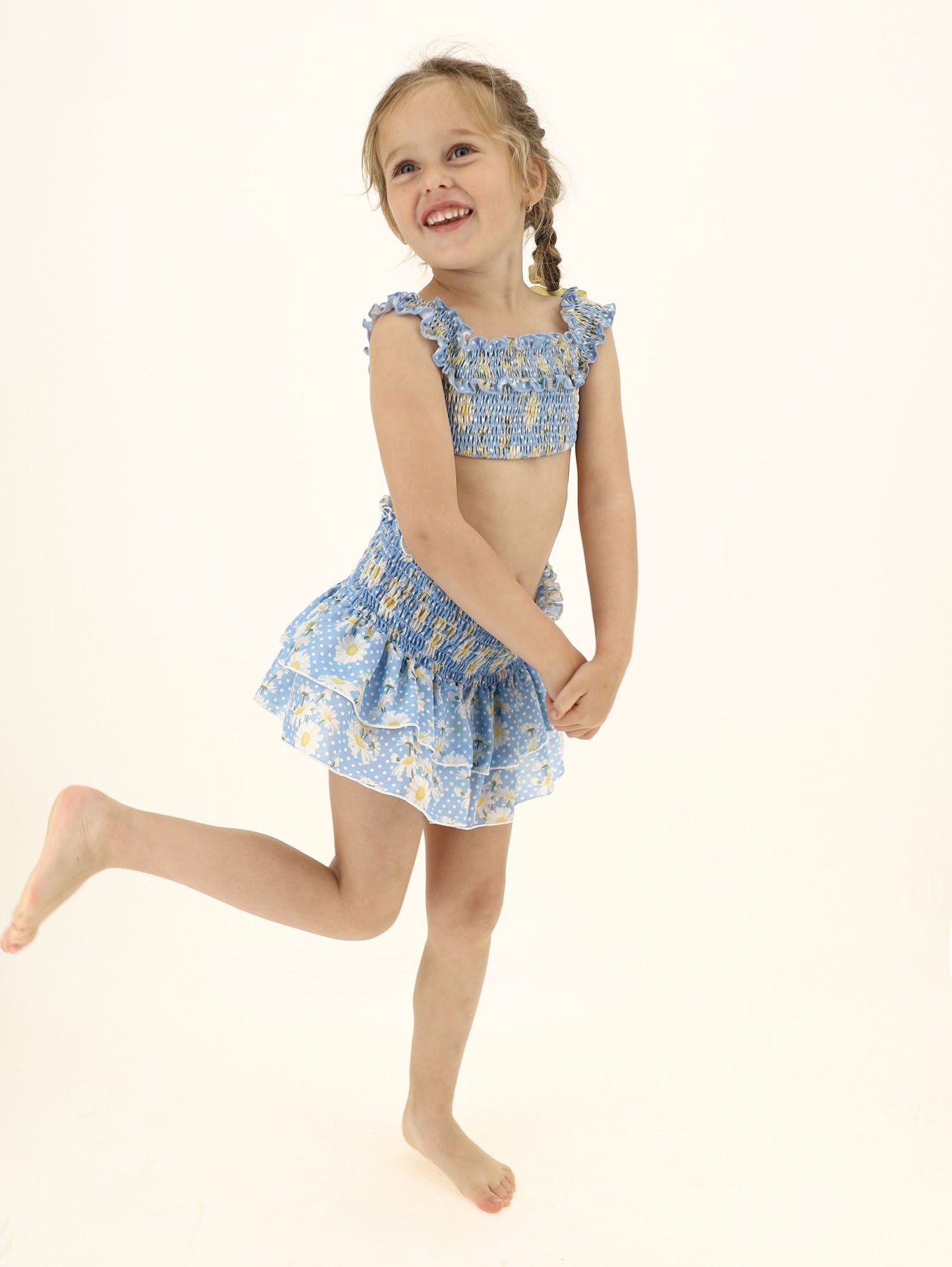Daisy and polka dot muslin skirt