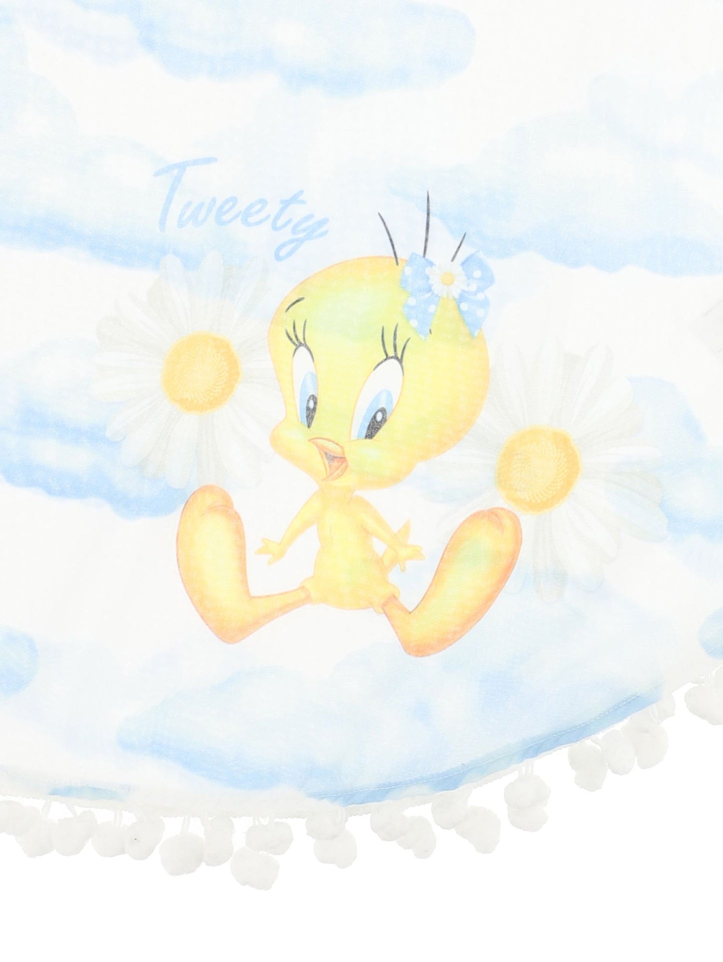 Tweety Bird Cloud Print Muslin Poncho