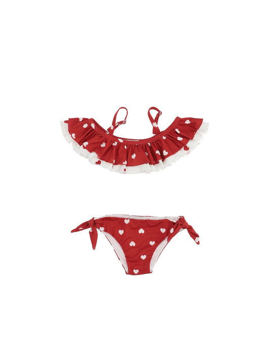 Stretch bikini with heart print