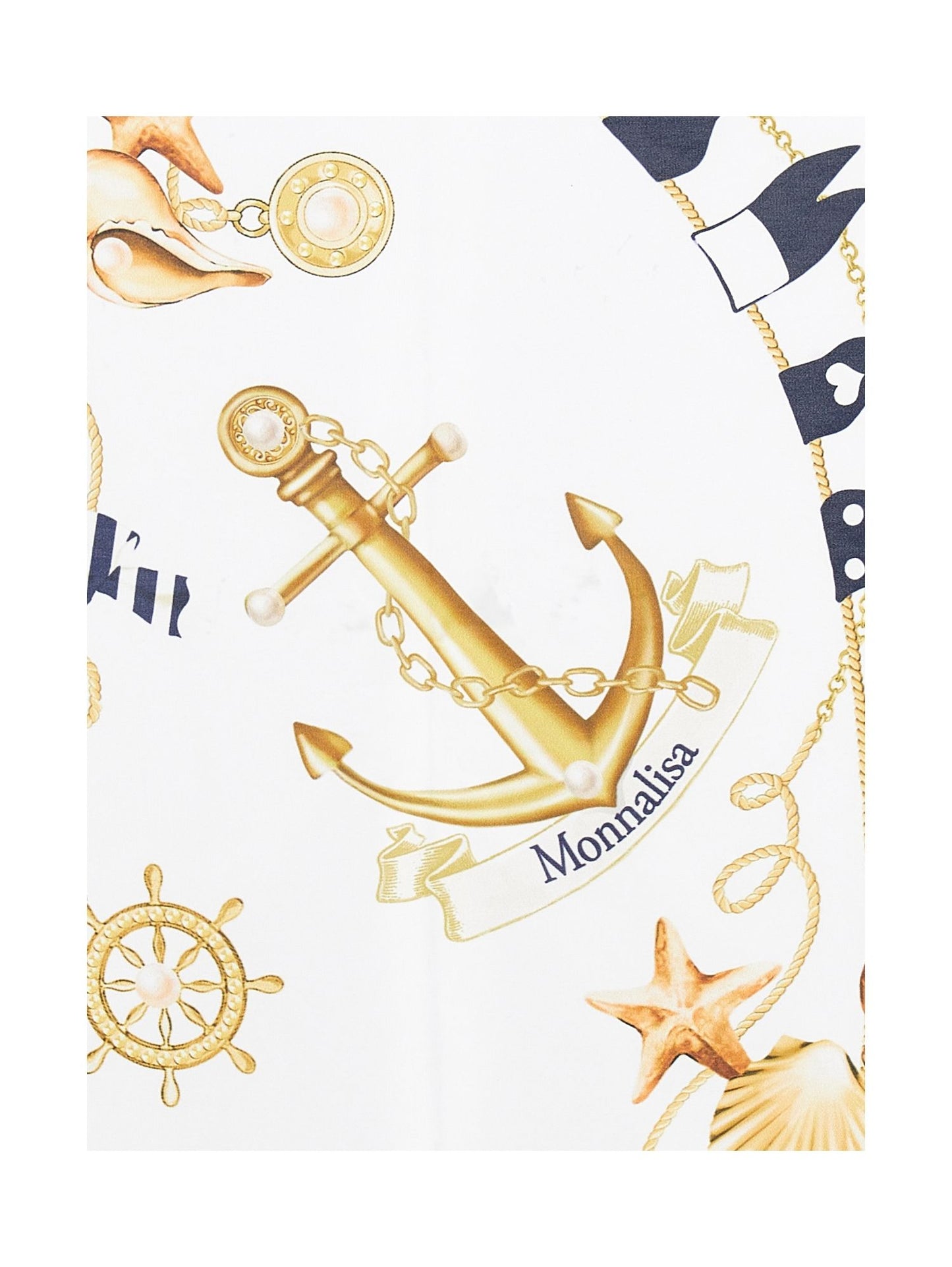 Nautical print satin scarf