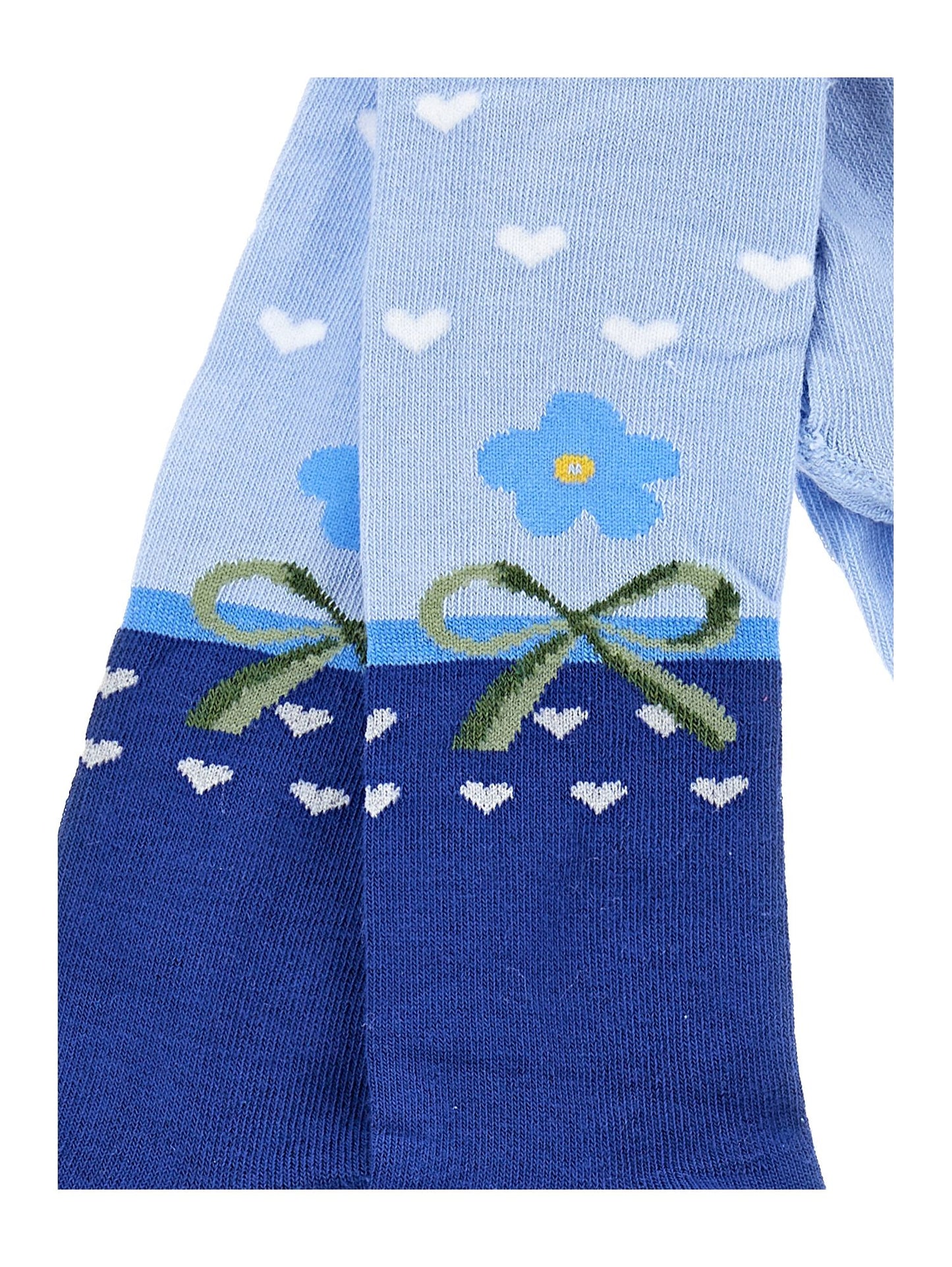 Warm cotton floral tights