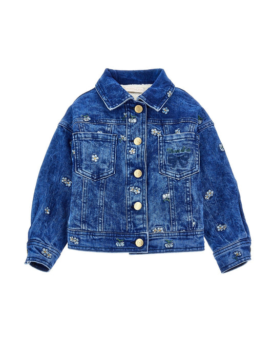 Denim jacket with teddy bear