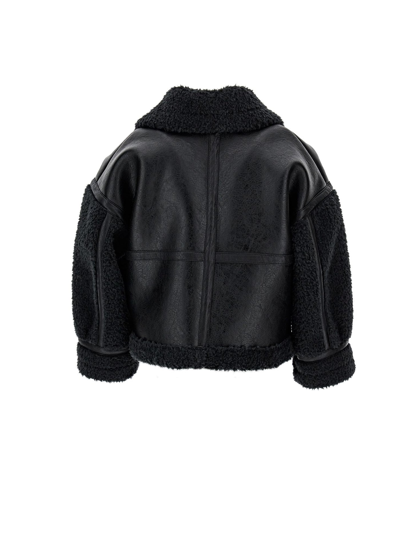 Sheepskin effect plush jacket