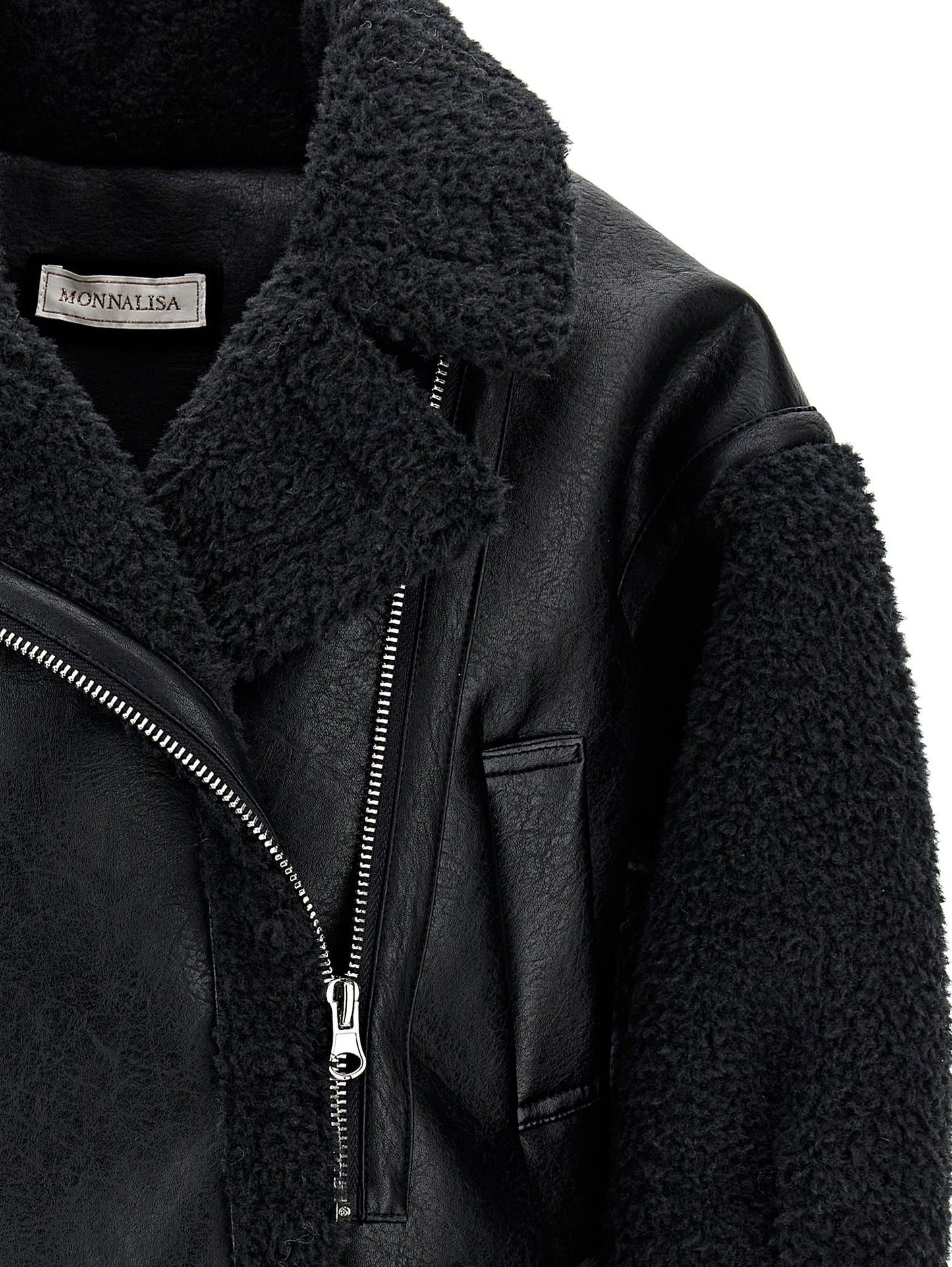 Sheepskin effect plush jacket