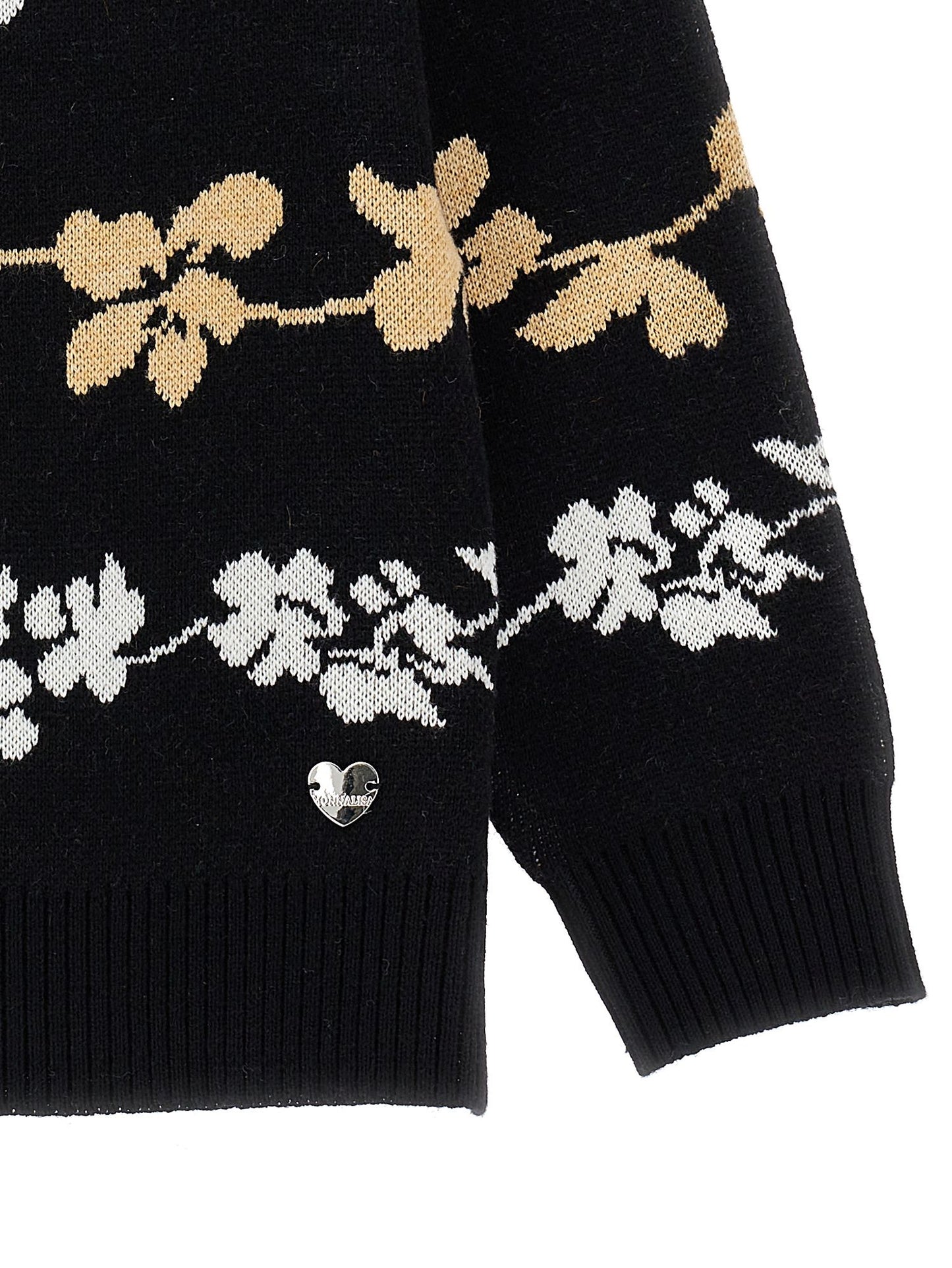 Two-tone jacquard sweater