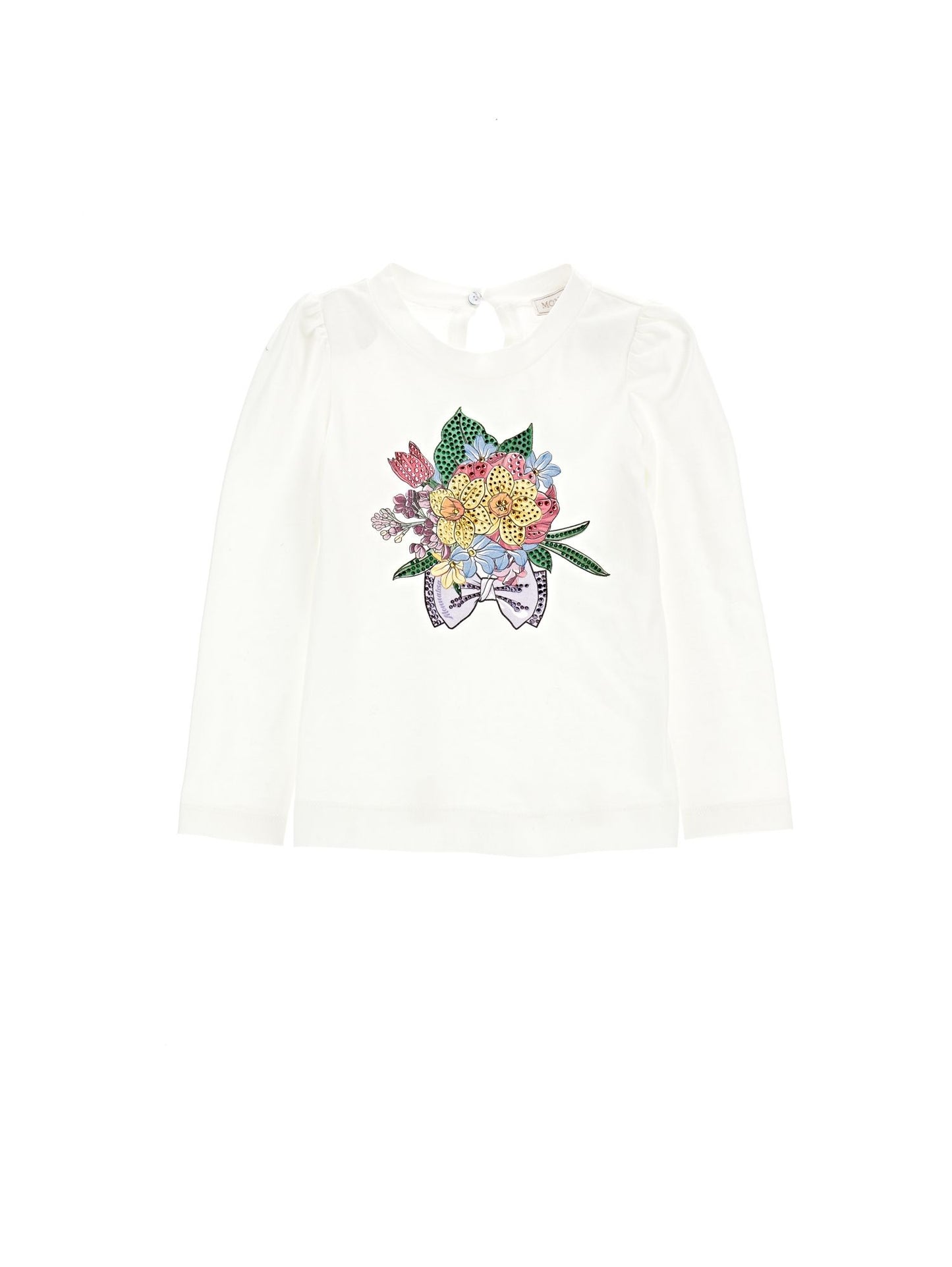 Long-sleeved rhinestone T-shirt
