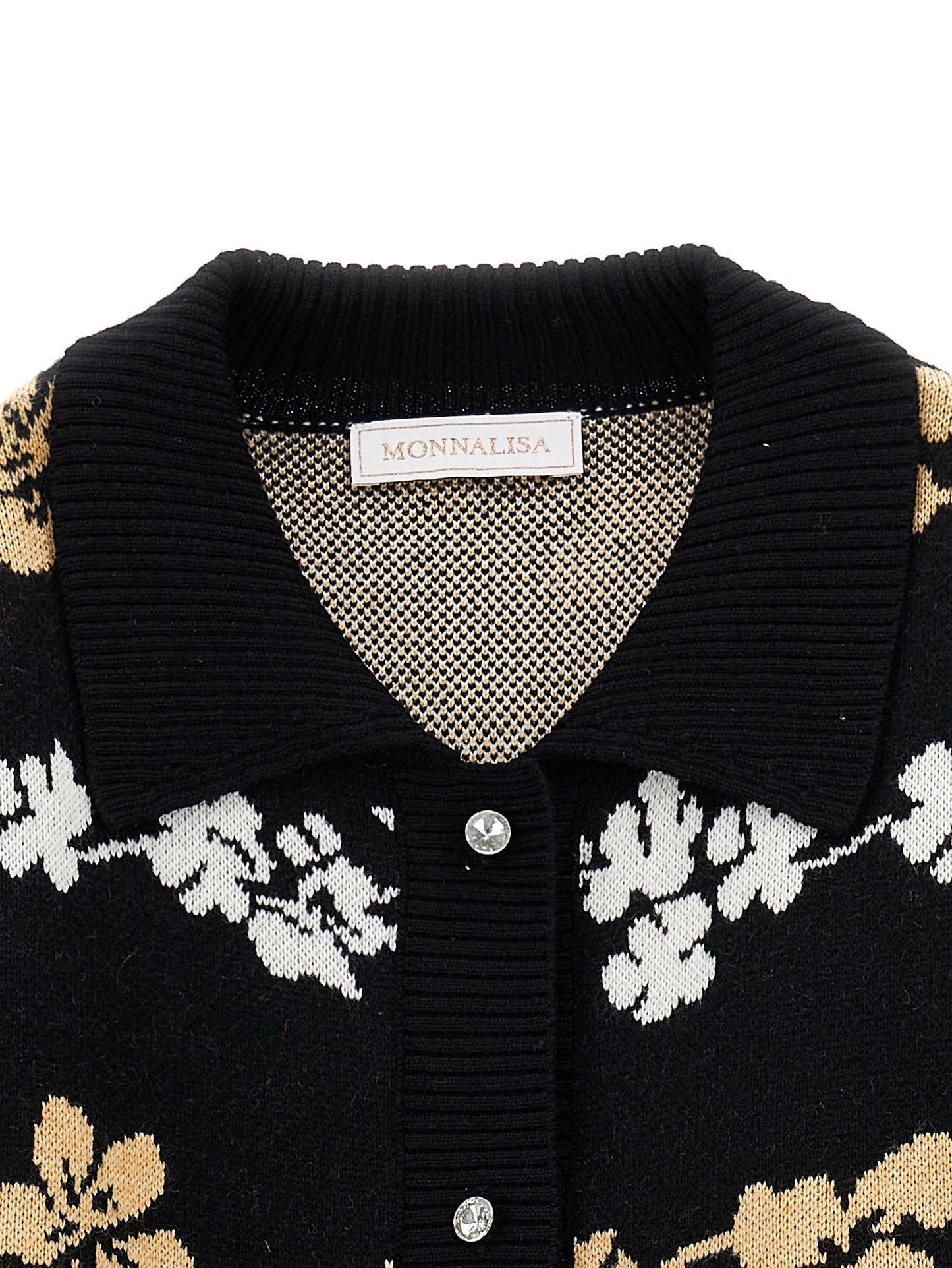Jacquard cardigan with collar