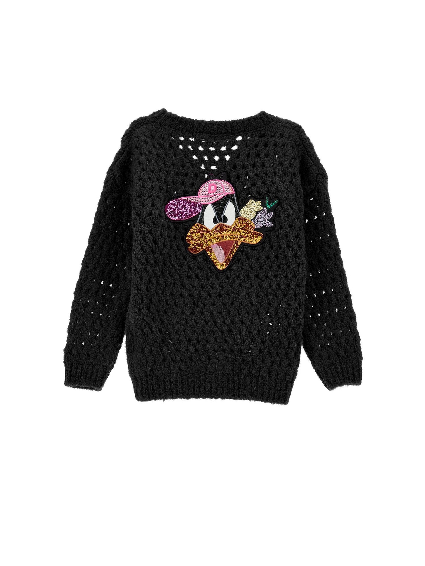 Daffy Duck yarn cardigan