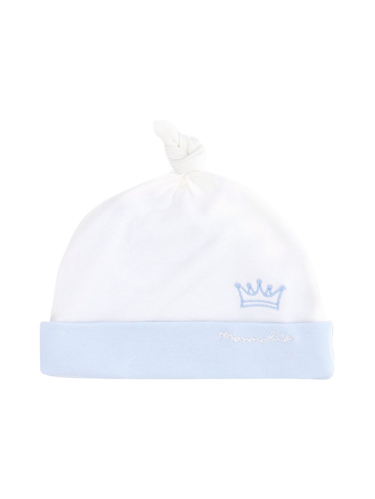 Cuffietta cotone ricamo coroncina