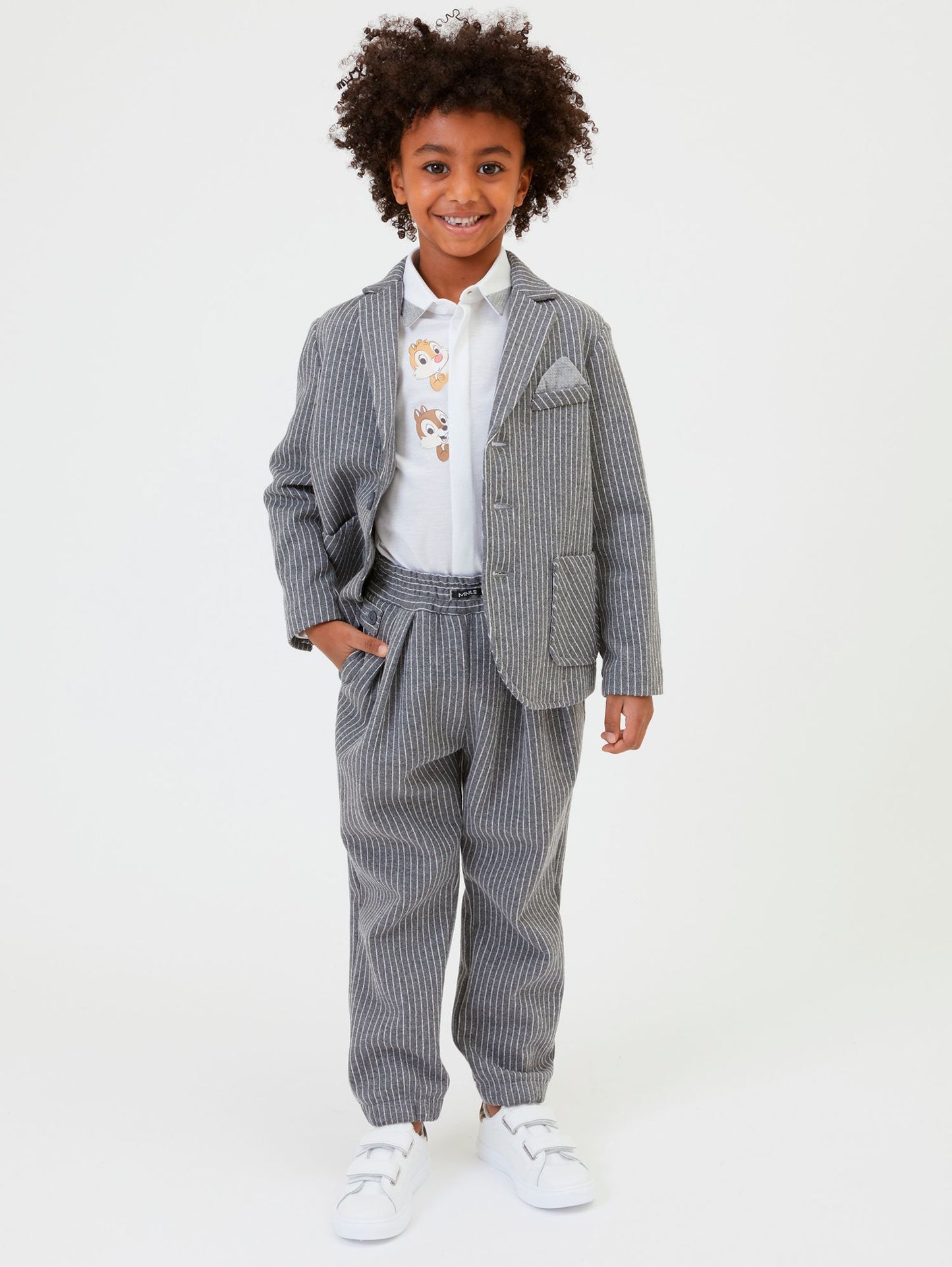 Pinstriped Milanese stitch jacket