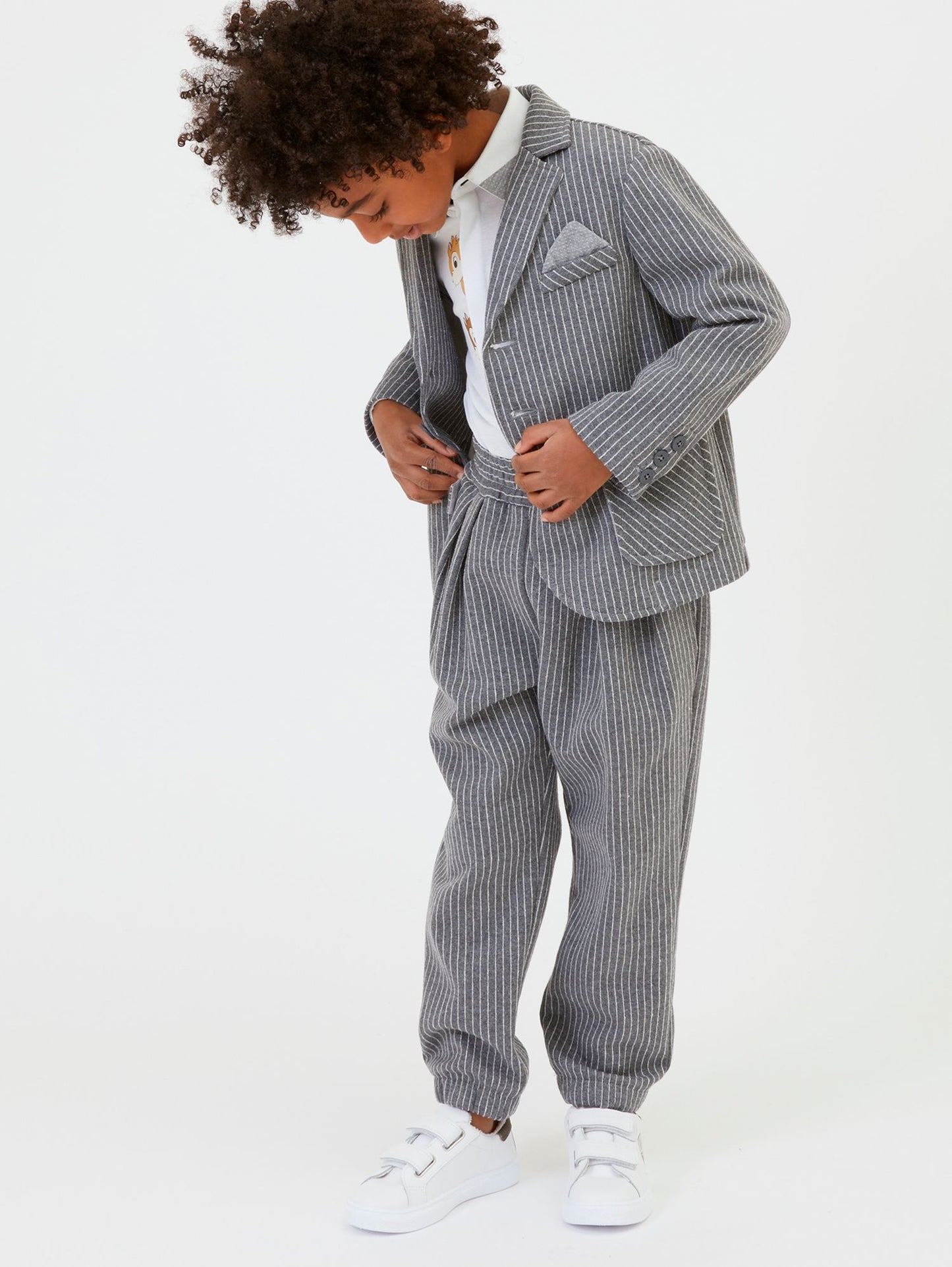 Pinstriped Milanese stitch jacket