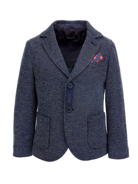 Knitted jacket with pocket square