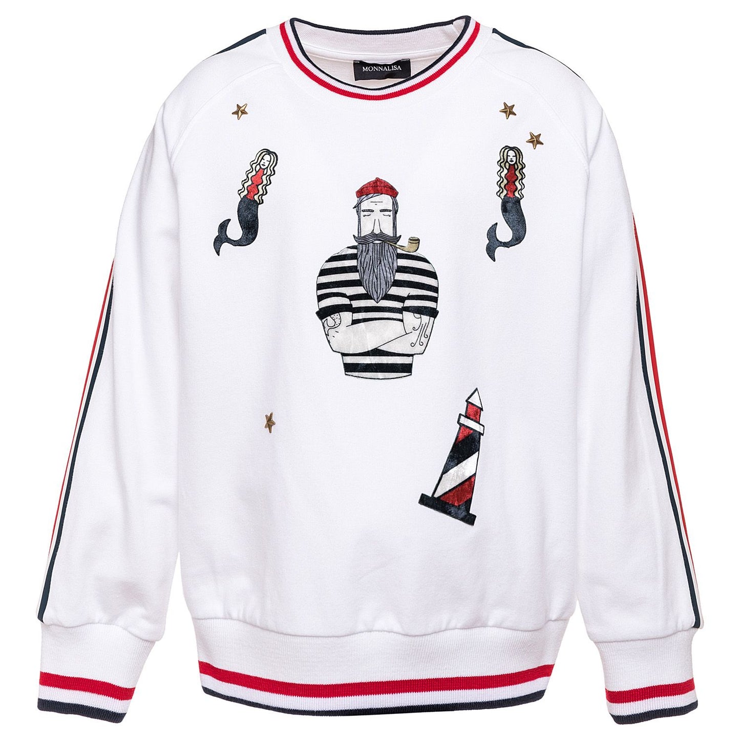 Closed sweatshirt with chenille applications