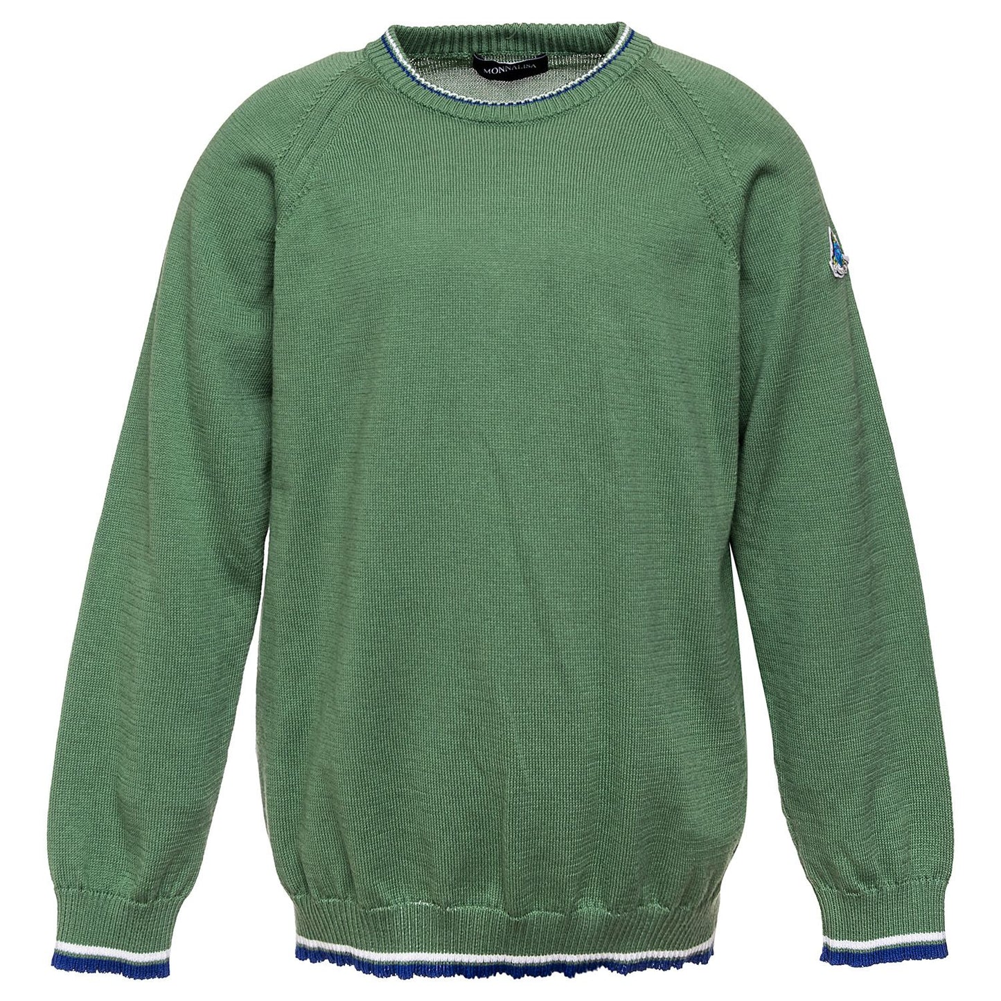 Cotton sweater with colored profiles